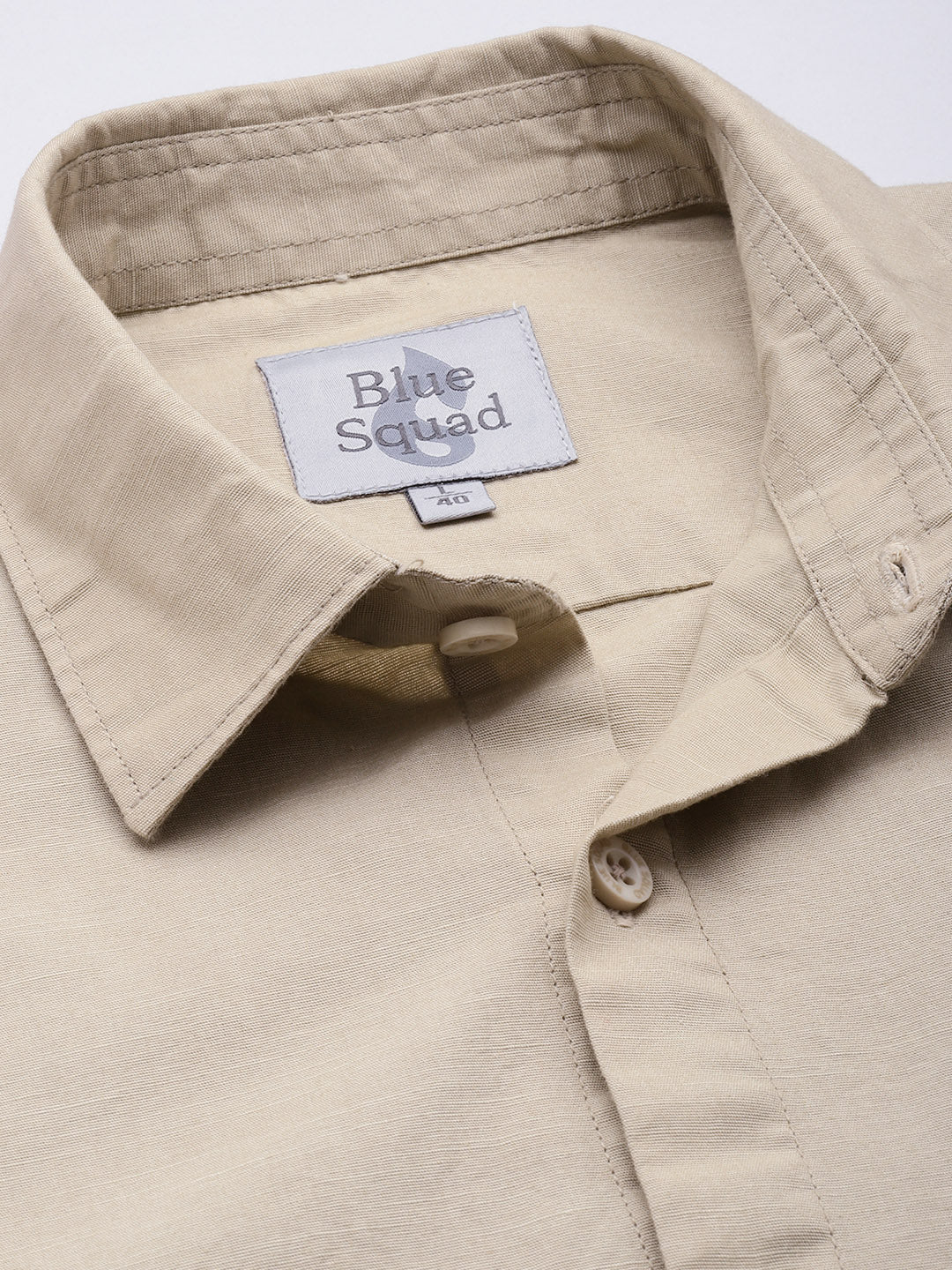Men’s Beige Linen Full Sleeves Casual Shirt