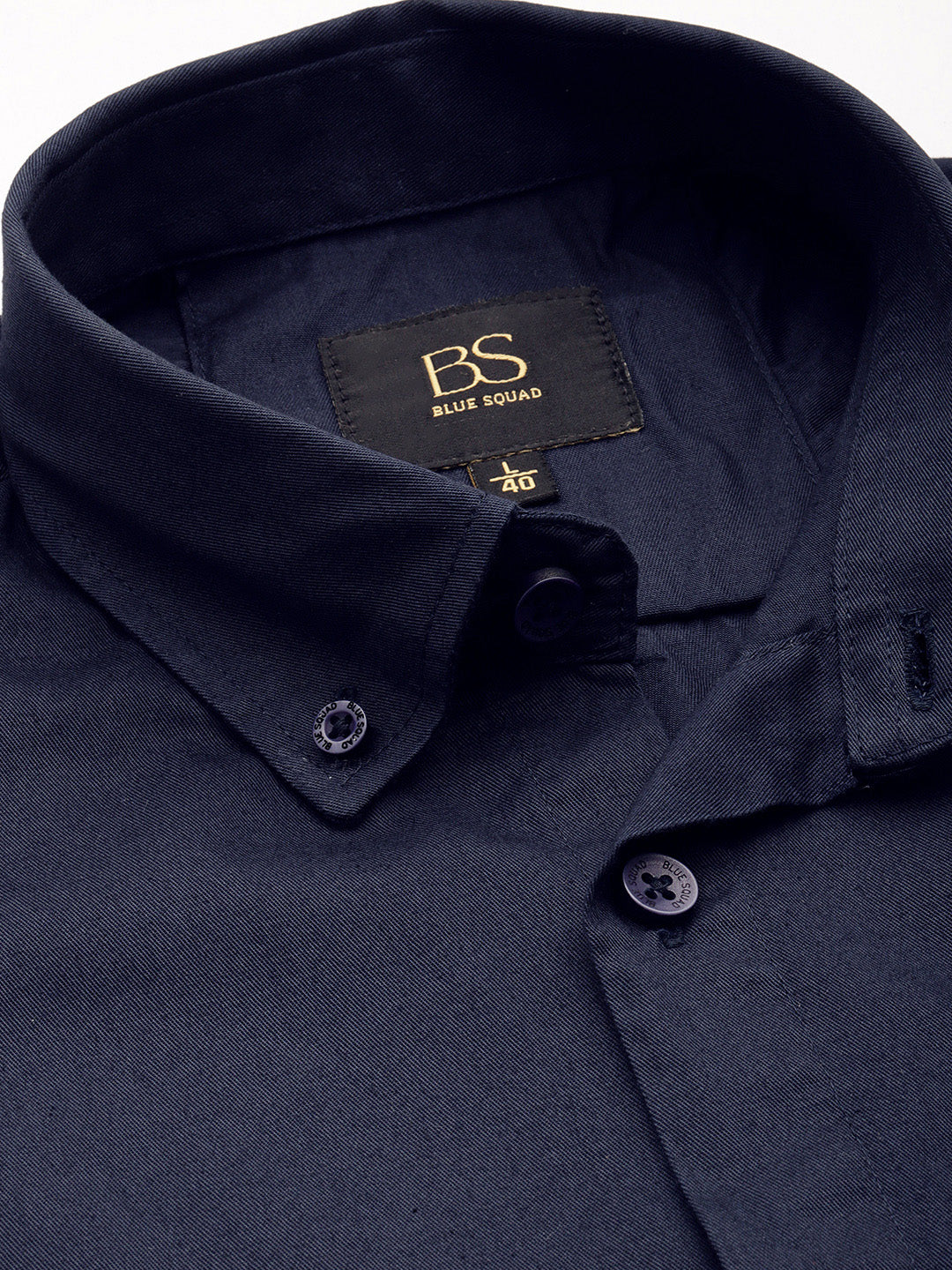 Indigo Navy Oxford Cotton Shirt – Button-Down Collar & Chest Pocket