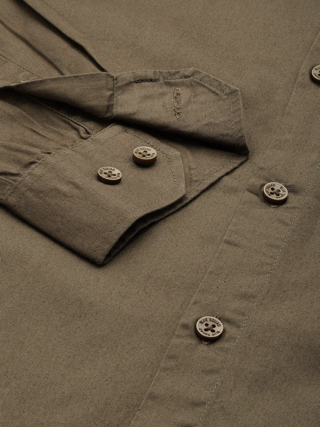 Army Olive Oxford Cotton Shirt – Button-Down Collar & Chest Pocket