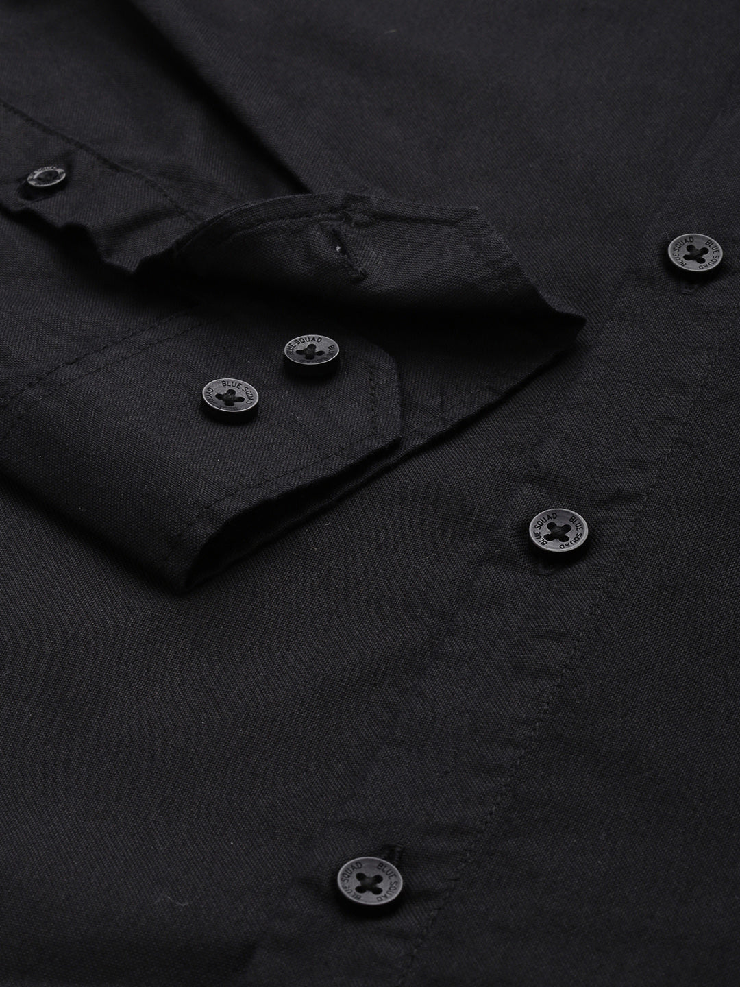 Jet Black Oxford Cotton Shirt – Button-Down Collar & Chest Pocket