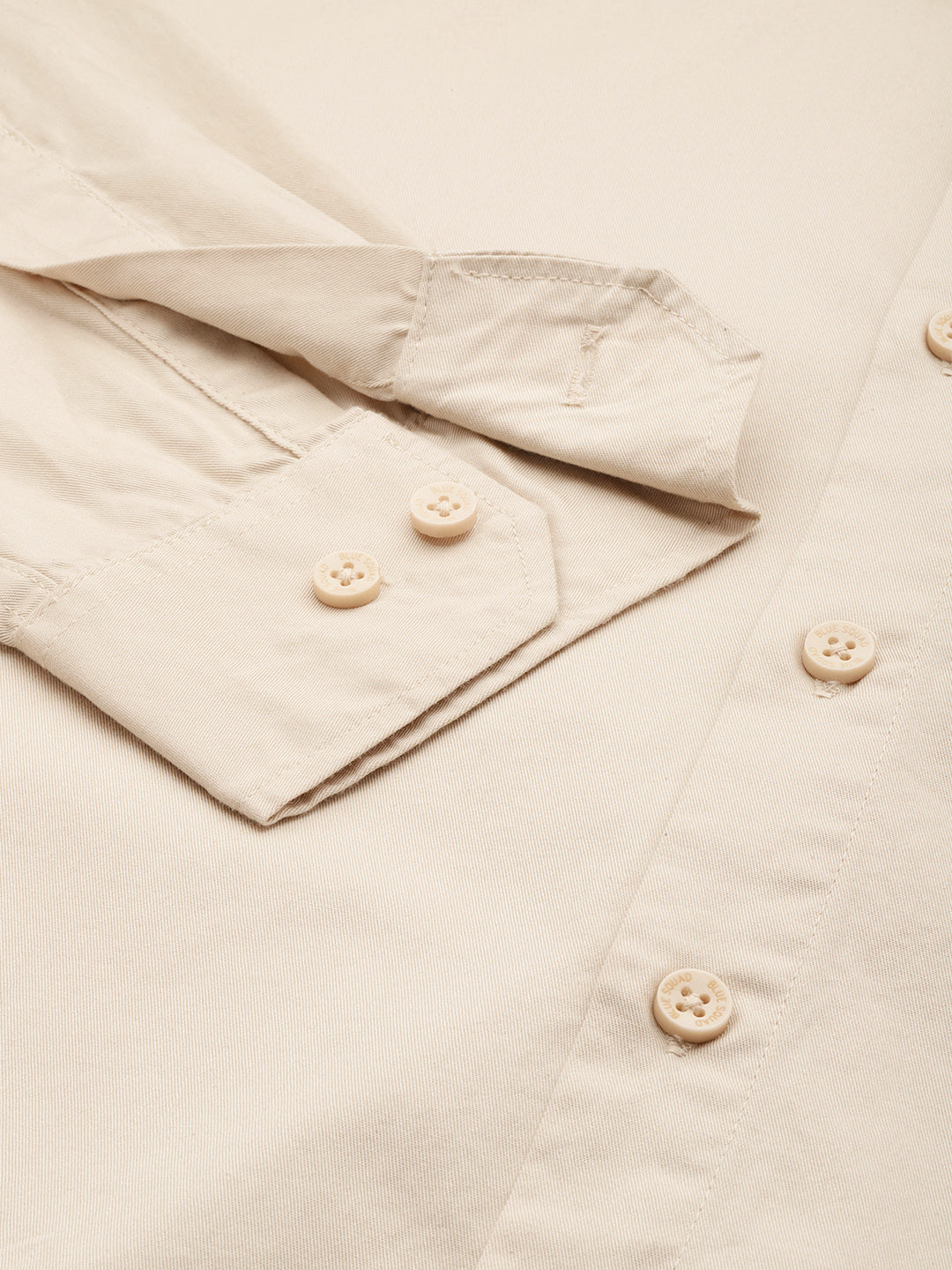 Ecru Beige Oxford Cotton Shirt – Button-Down Collar & Chest Pocket