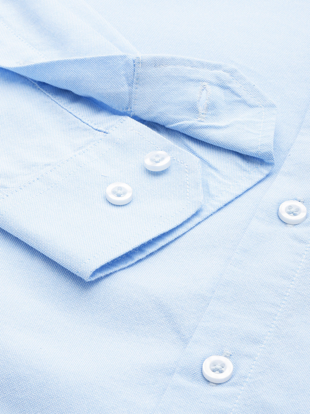 Sky Blue Oxford Cotton Shirt – Button-Down Collar & Chest Pocket