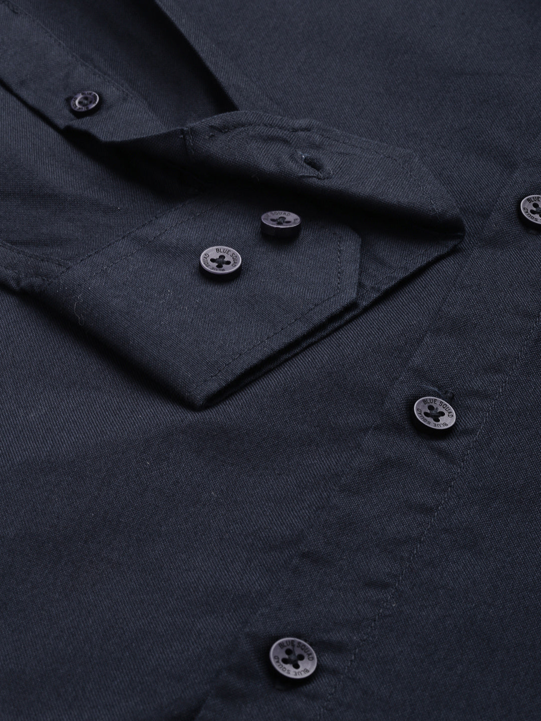 Navy Oxford Cotton Shirt – Button-Down Collar & Chest Pocket