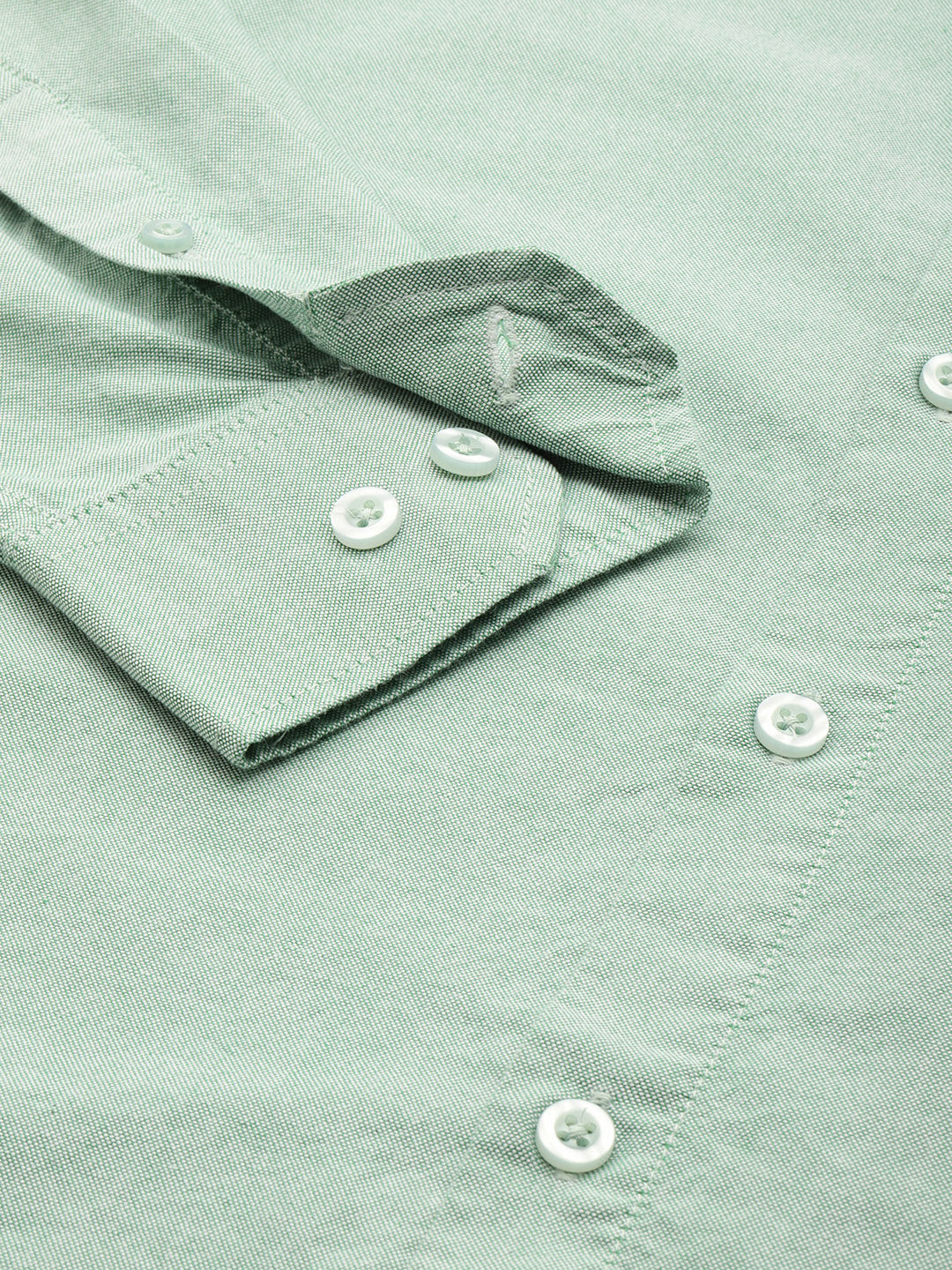 Mint Green Oxford Cotton Shirt – Button-Down Collar & Chest Pocket
