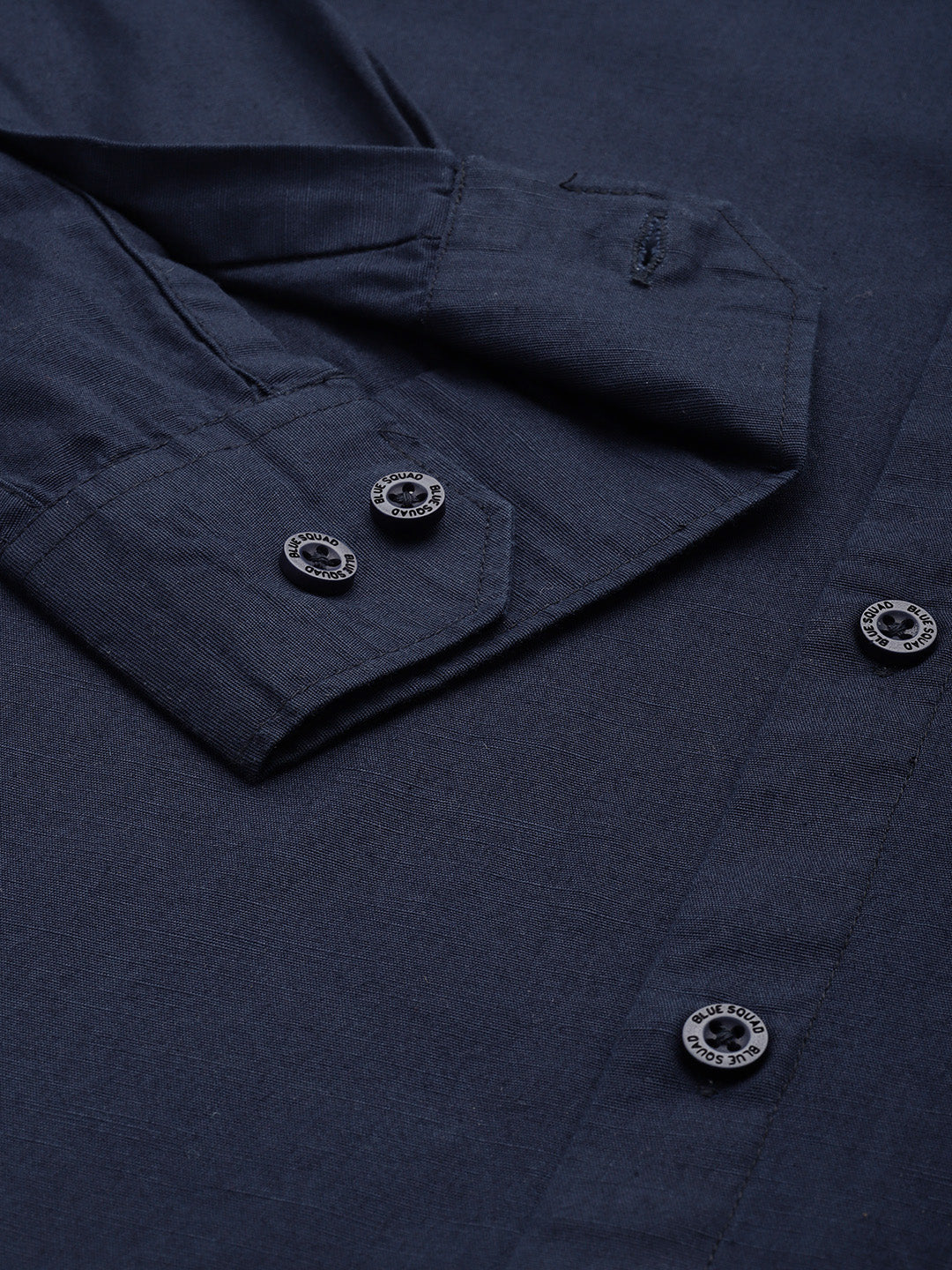 Men’s Navy Blue Linen Full Sleeves Casual Shirt