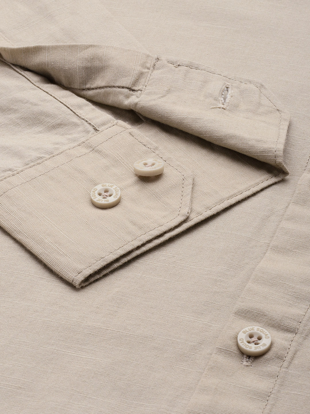 Men’s Beige Linen Full Sleeves Casual Shirt