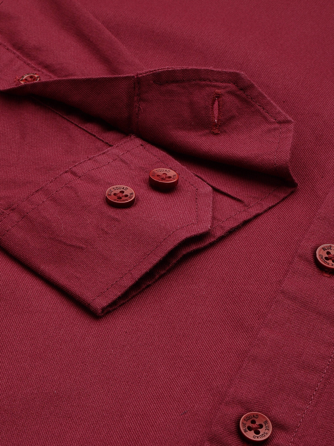 Burgundy Oxford Cotton Shirt – Button-Down Collar & Chest Pocket