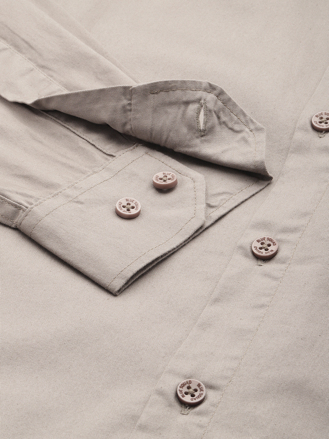 Taupe Grey Oxford Cotton Shirt – Button-Down Collar & Chest Pocket
