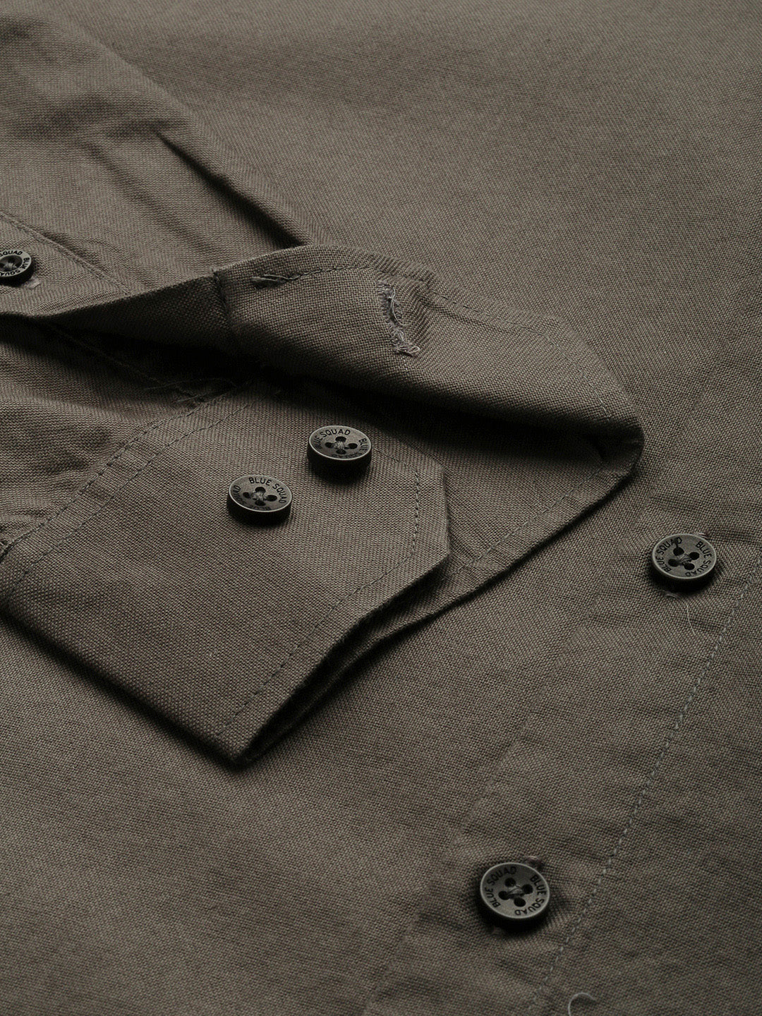 Olive Green Oxford Cotton Shirt – Button-Down Collar & Chest Pocket