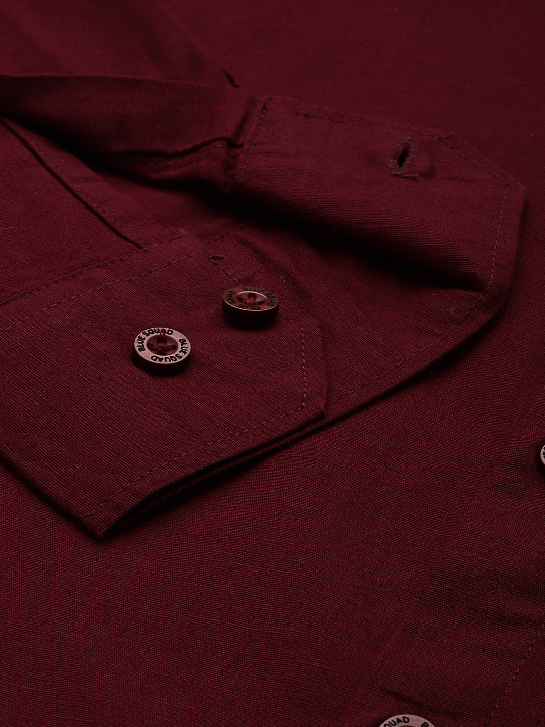Men’s Maroon Linen Full Sleeves Casual Shirt