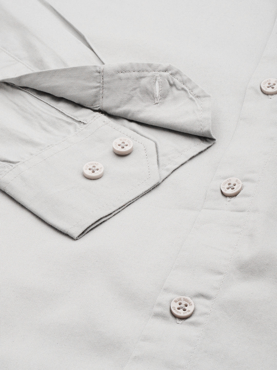 Cloud Grey Oxford Cotton Shirt – Button-Down Collar & Chest Pocket