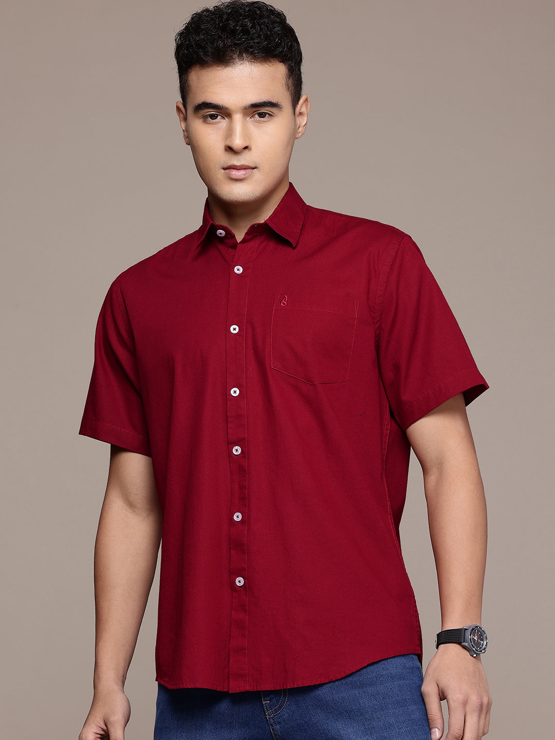 Men’s Carmine Linen Half Sleeves Casual Shirt