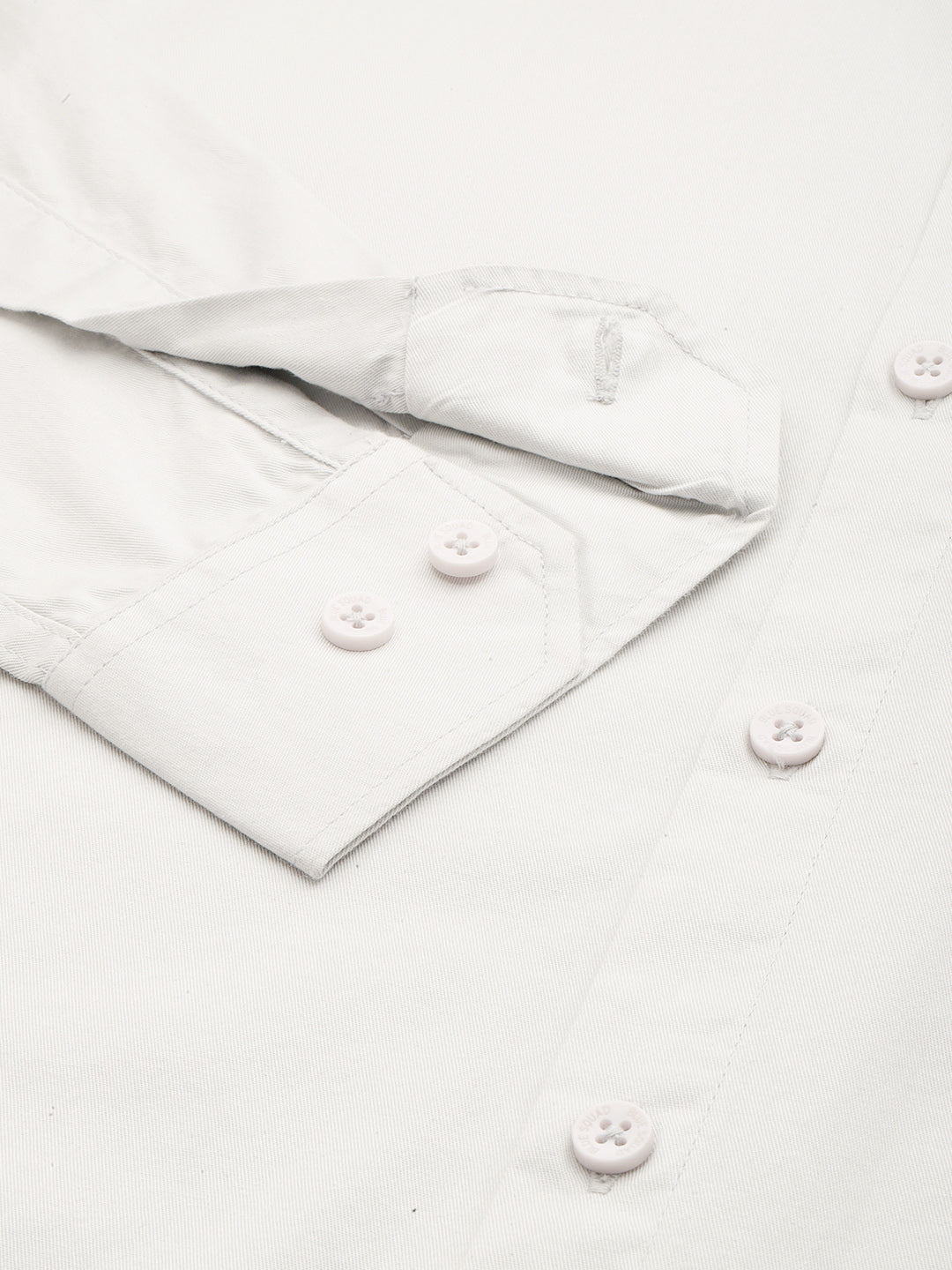 Silver Oxford Cotton Shirt – Button-Down Collar & Chest Pocket