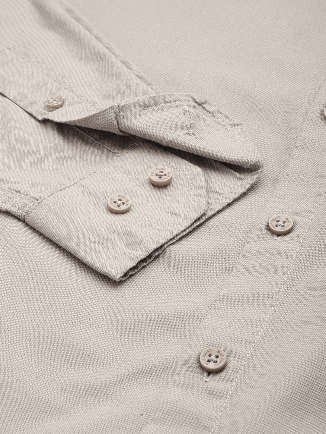 Stone Khaki Oxford Cotton Shirt – Button-Down Collar & Chest Pocket