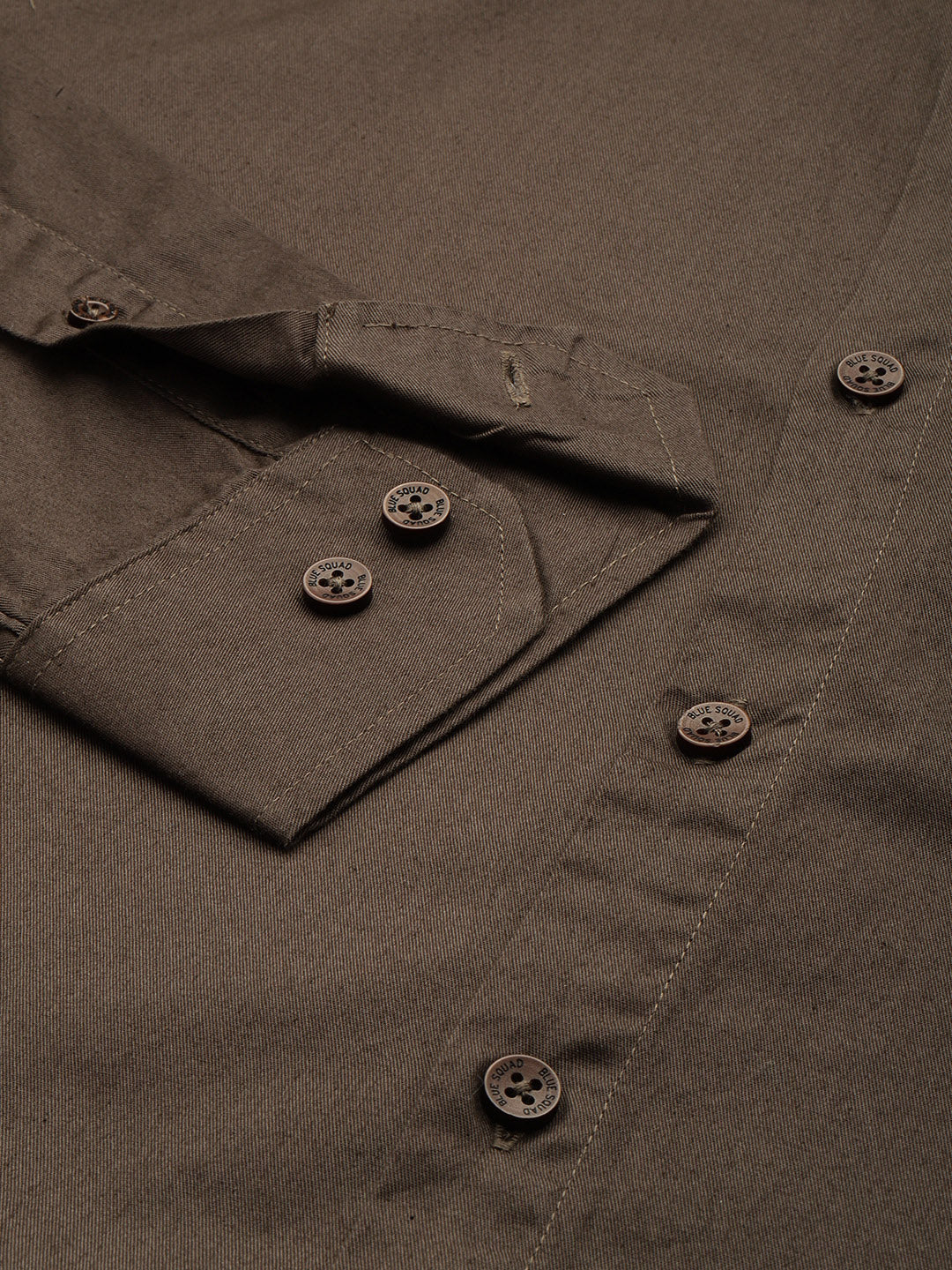 Dark Olive Oxford Cotton Shirt – Button-Down Collar & Chest Pocket