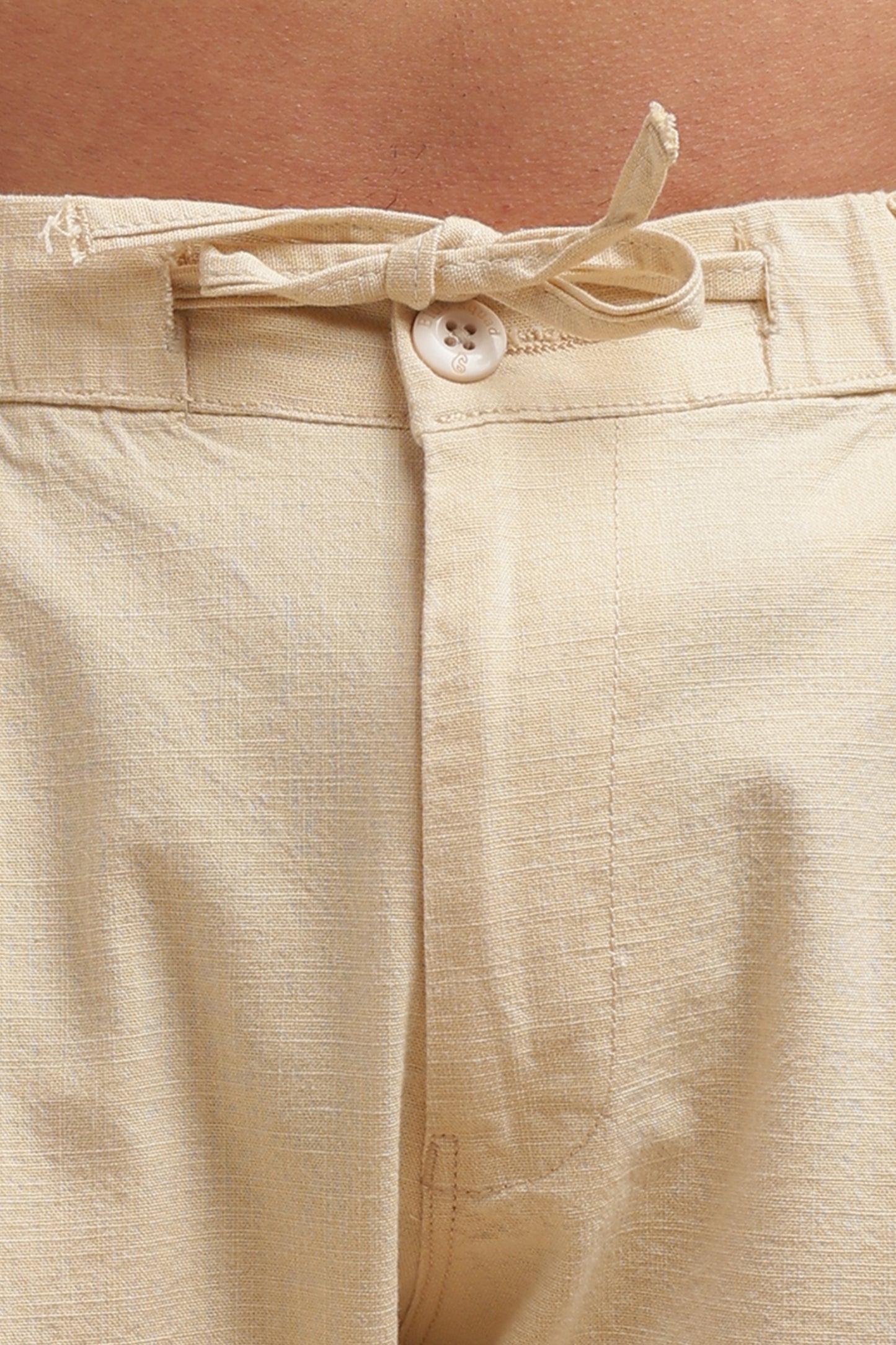 Men’s Cream Pure Linen Pants