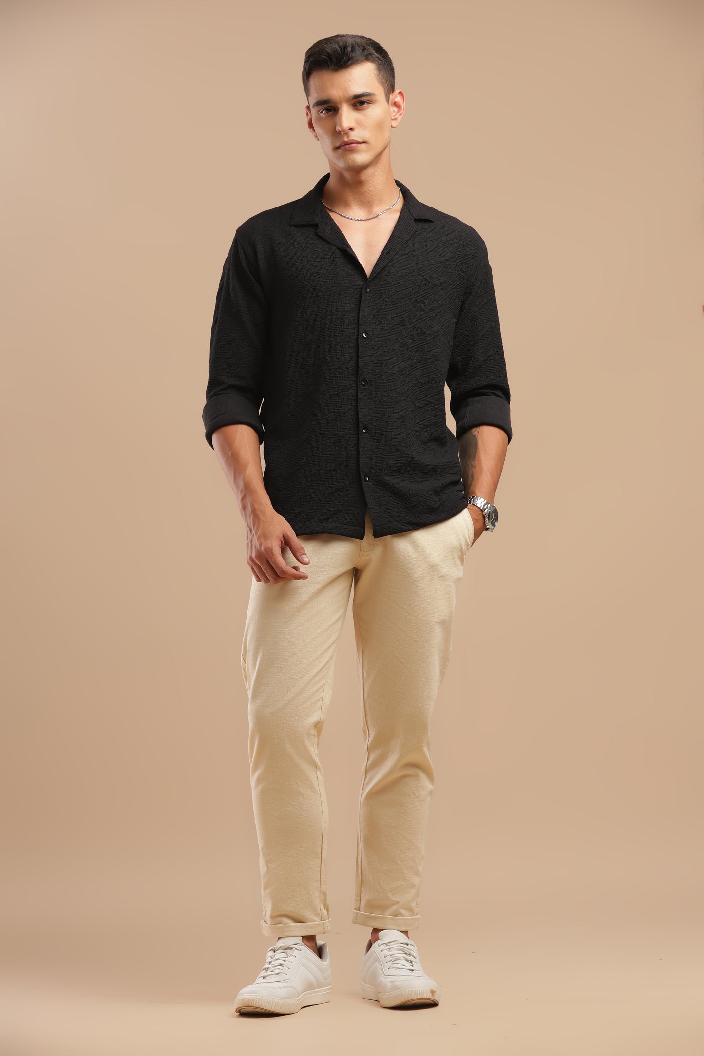 Men’s Cream Pure Linen Pants
