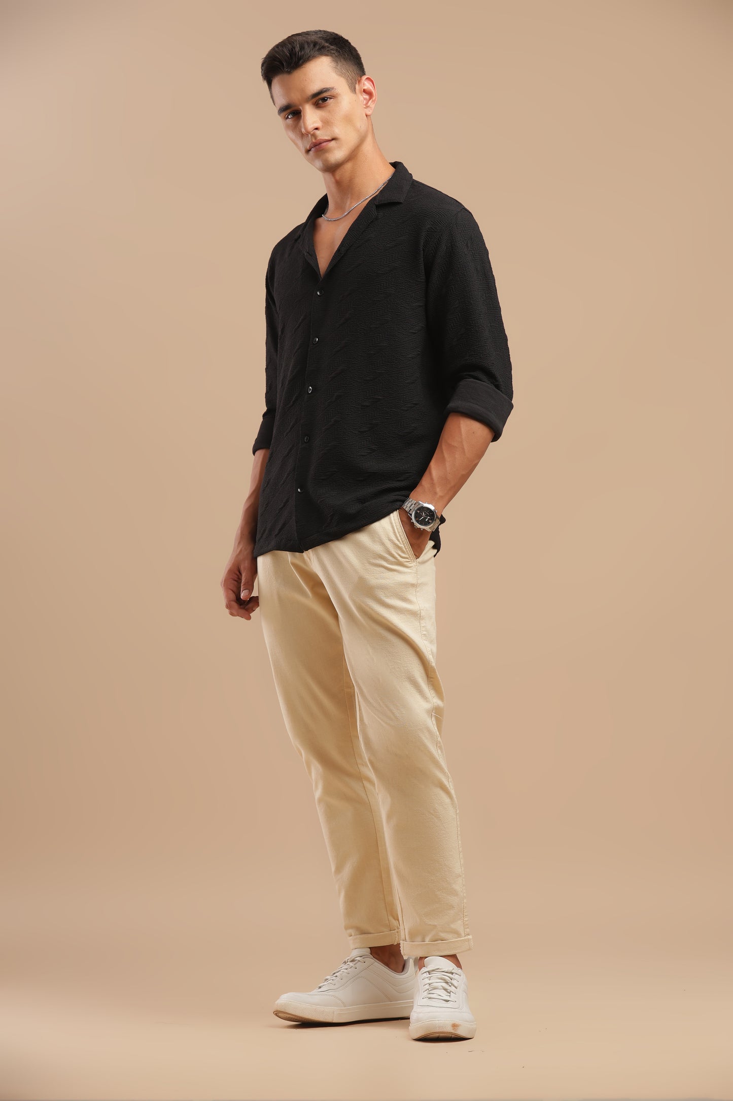 Men’s Cream Pure Linen Pants