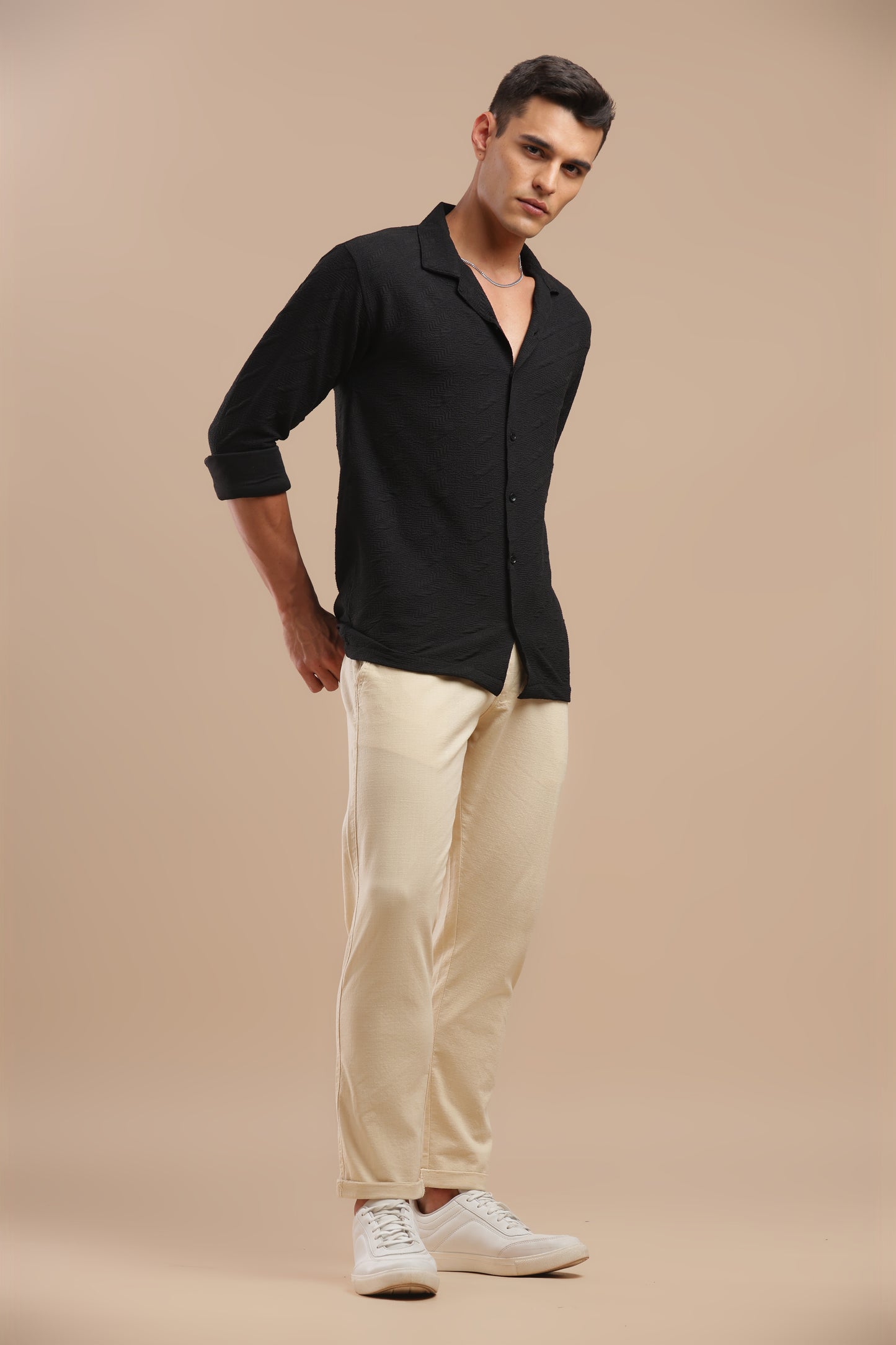 Men’s Cream Pure Linen Pants