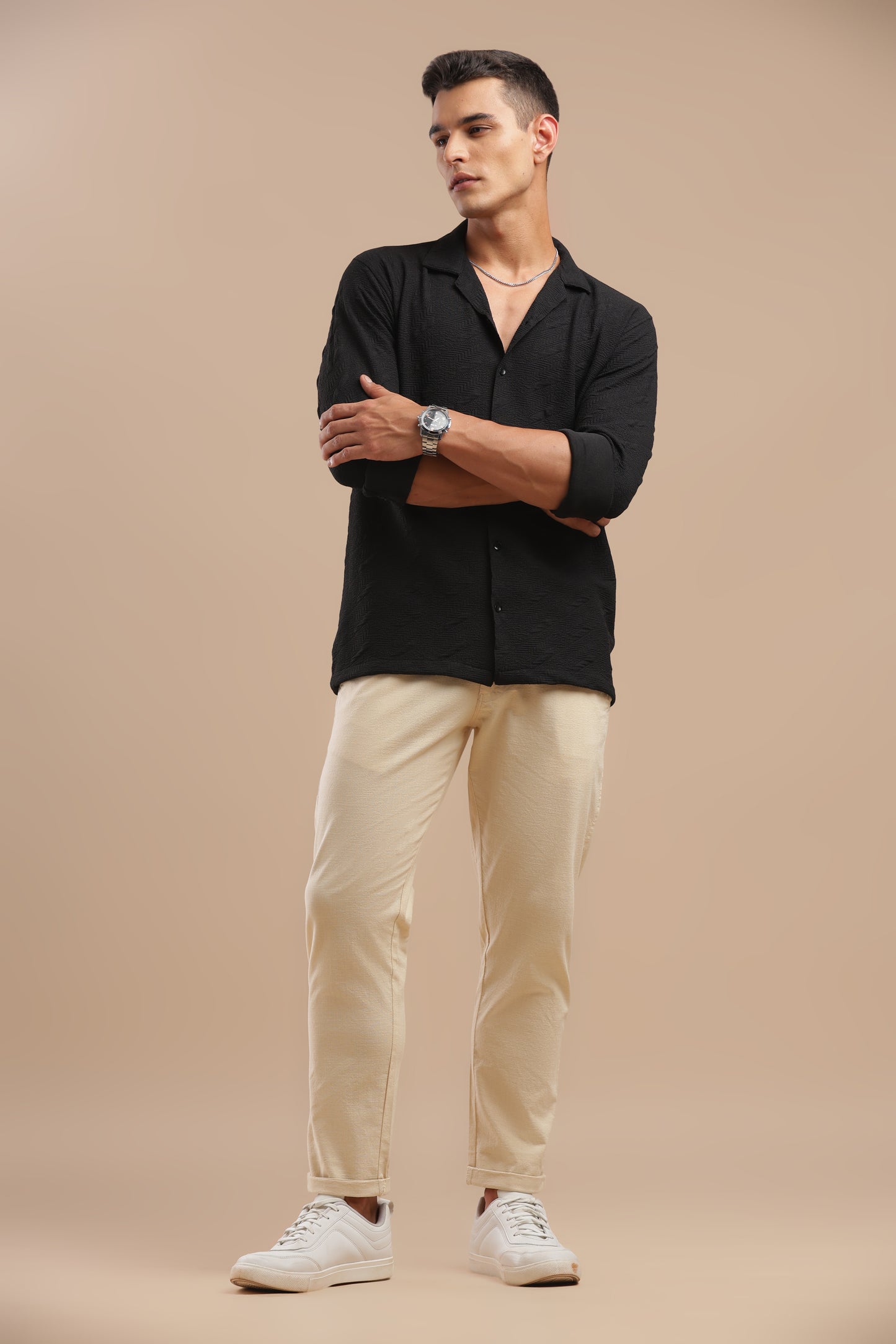 Men’s Cream Pure Linen Pants