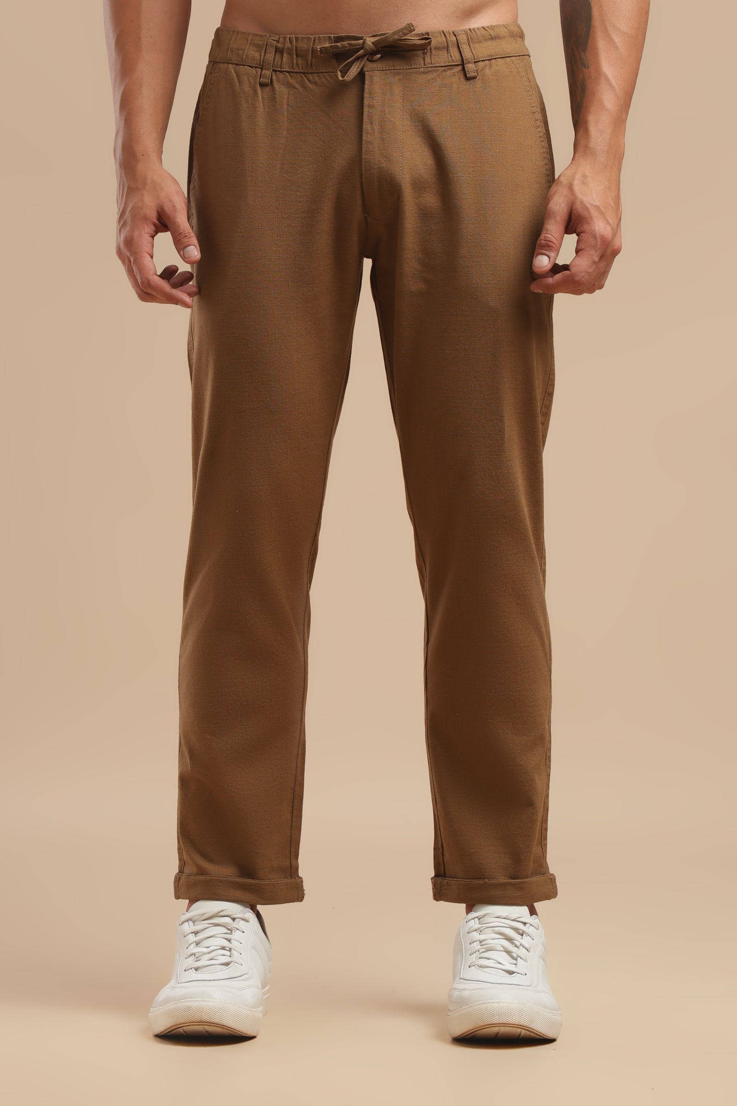 Men’s Coffee Brown Linen Pants