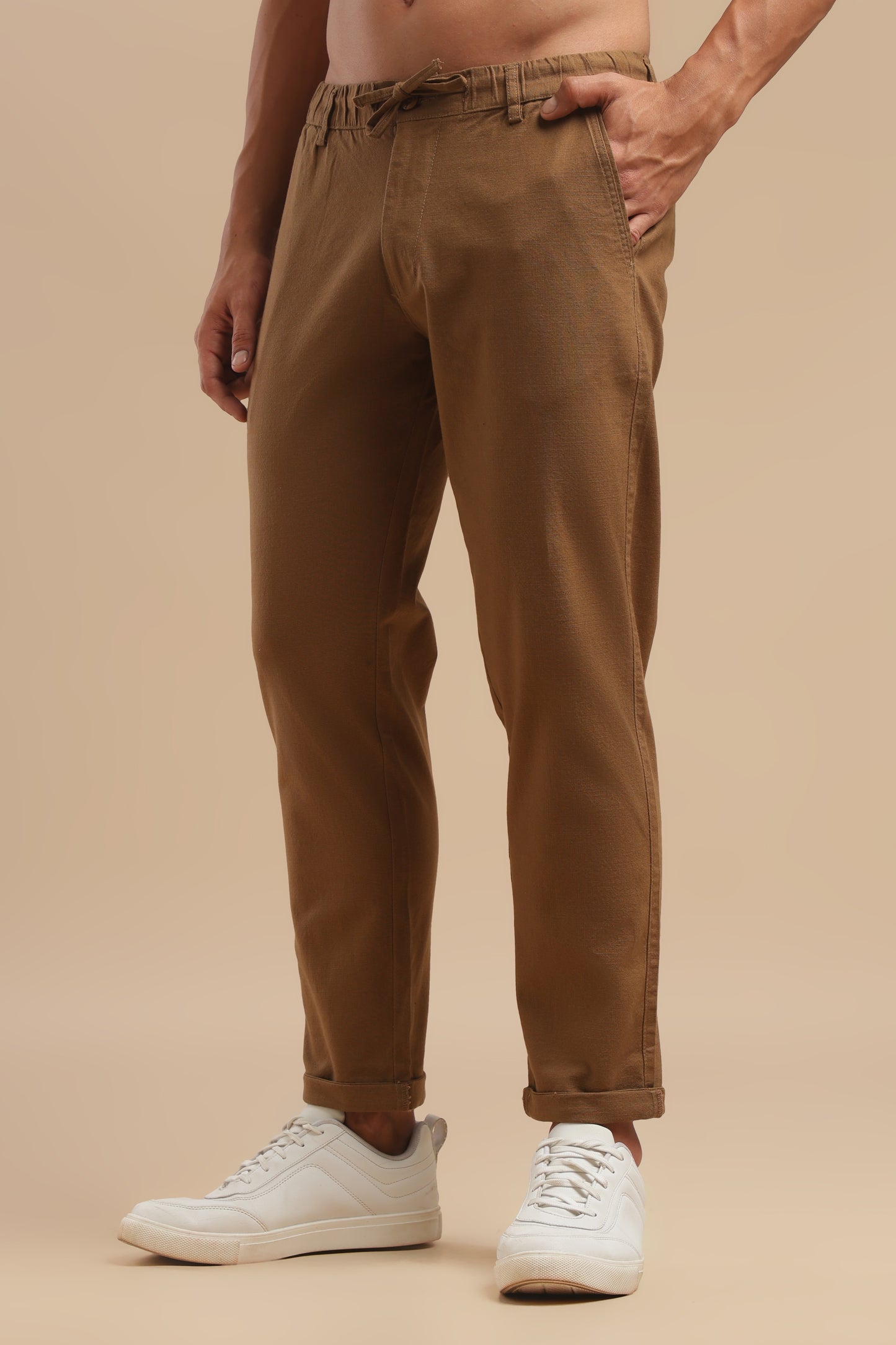 Men’s Coffee Brown Linen Pants