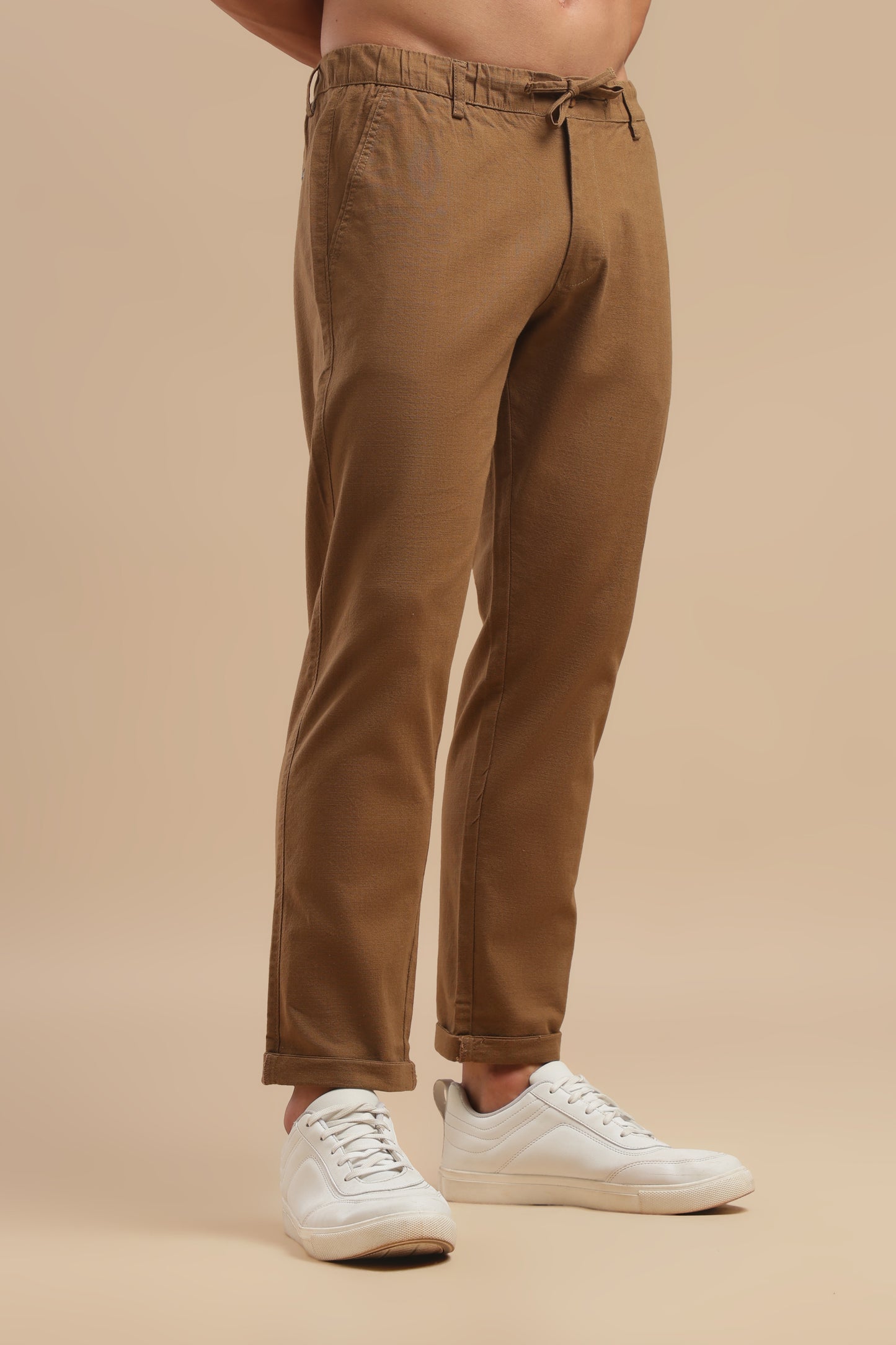 Men’s Coffee Brown Linen Pants