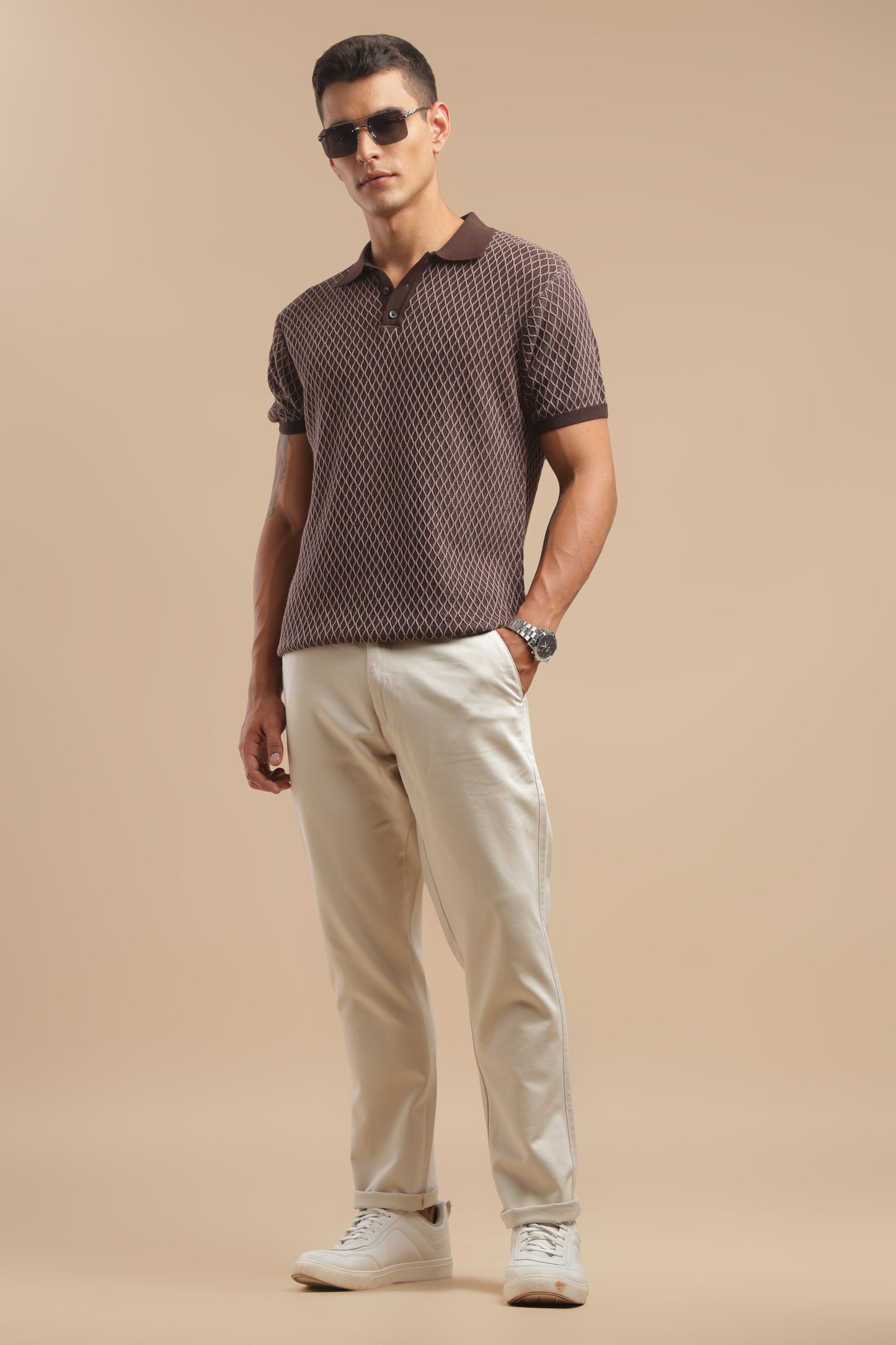 Men’s Off-White Cotton Chinos