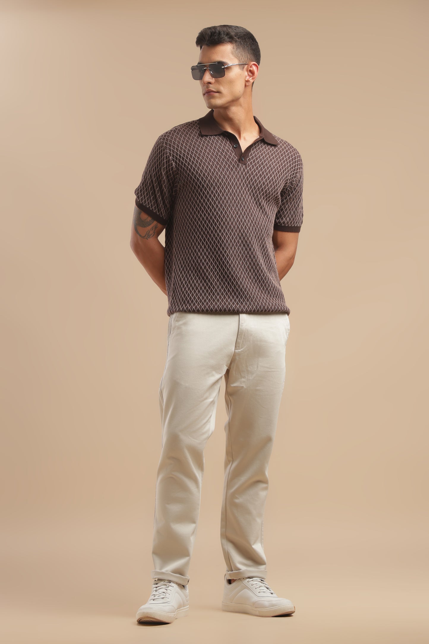 Men’s Off-White Cotton Chinos