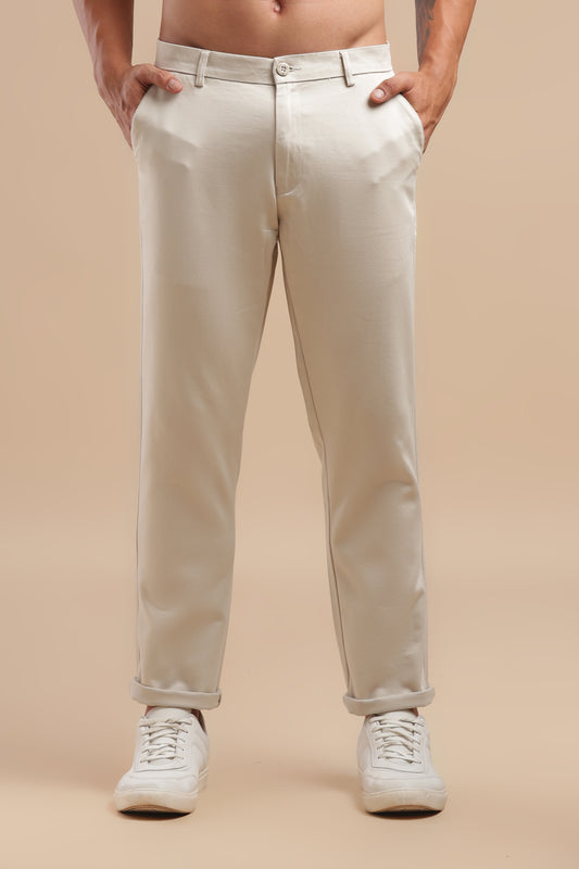 Men’s Off-White Cotton Chinos