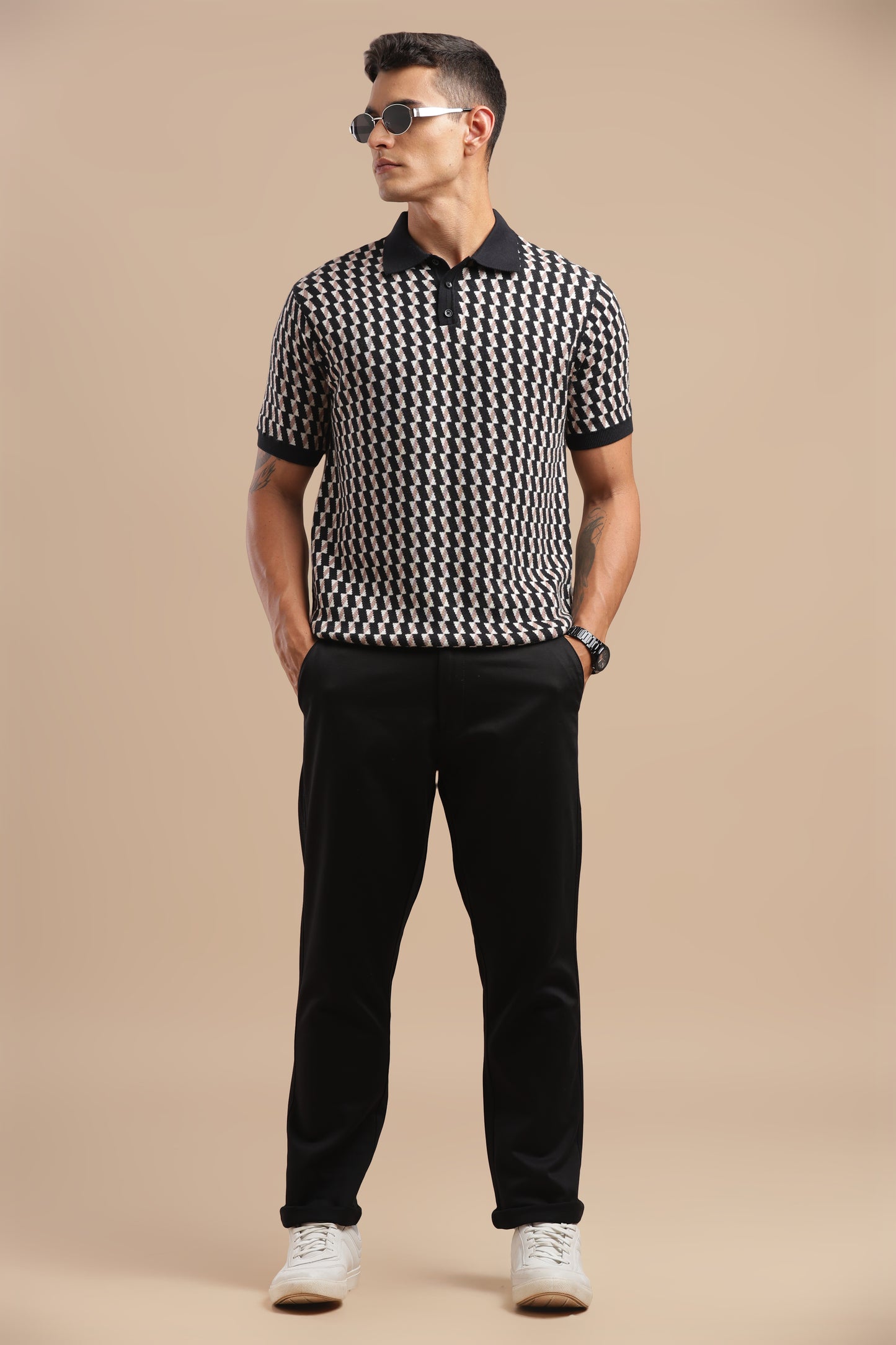 Men’s Black Cotton Chinos