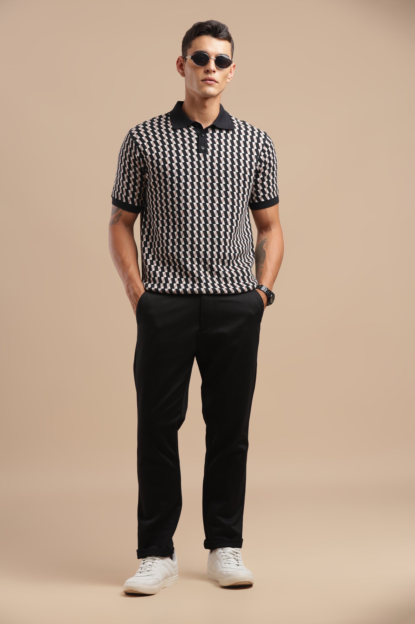 Men’s Black Cotton Chinos