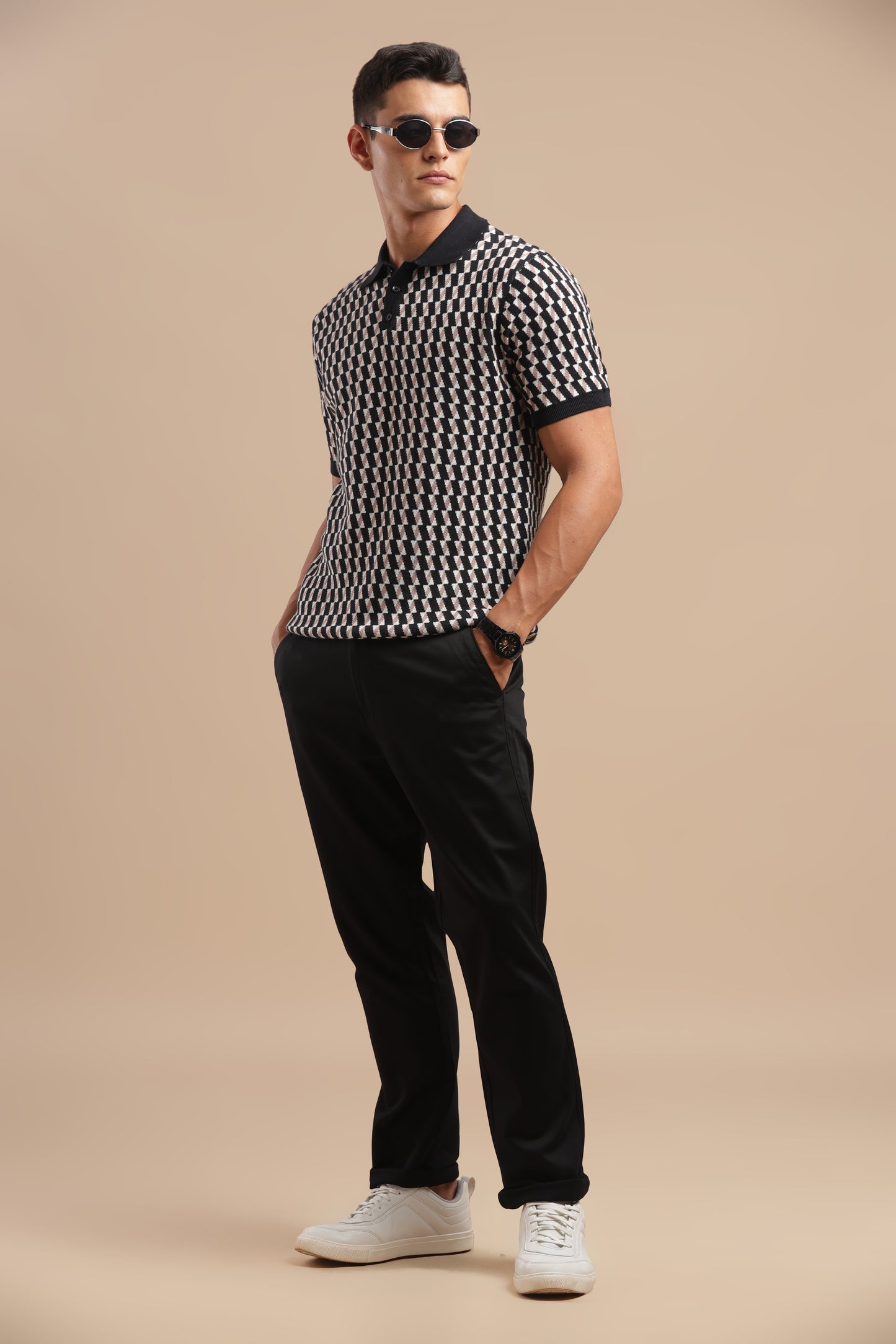 Men’s Black Cotton Chinos