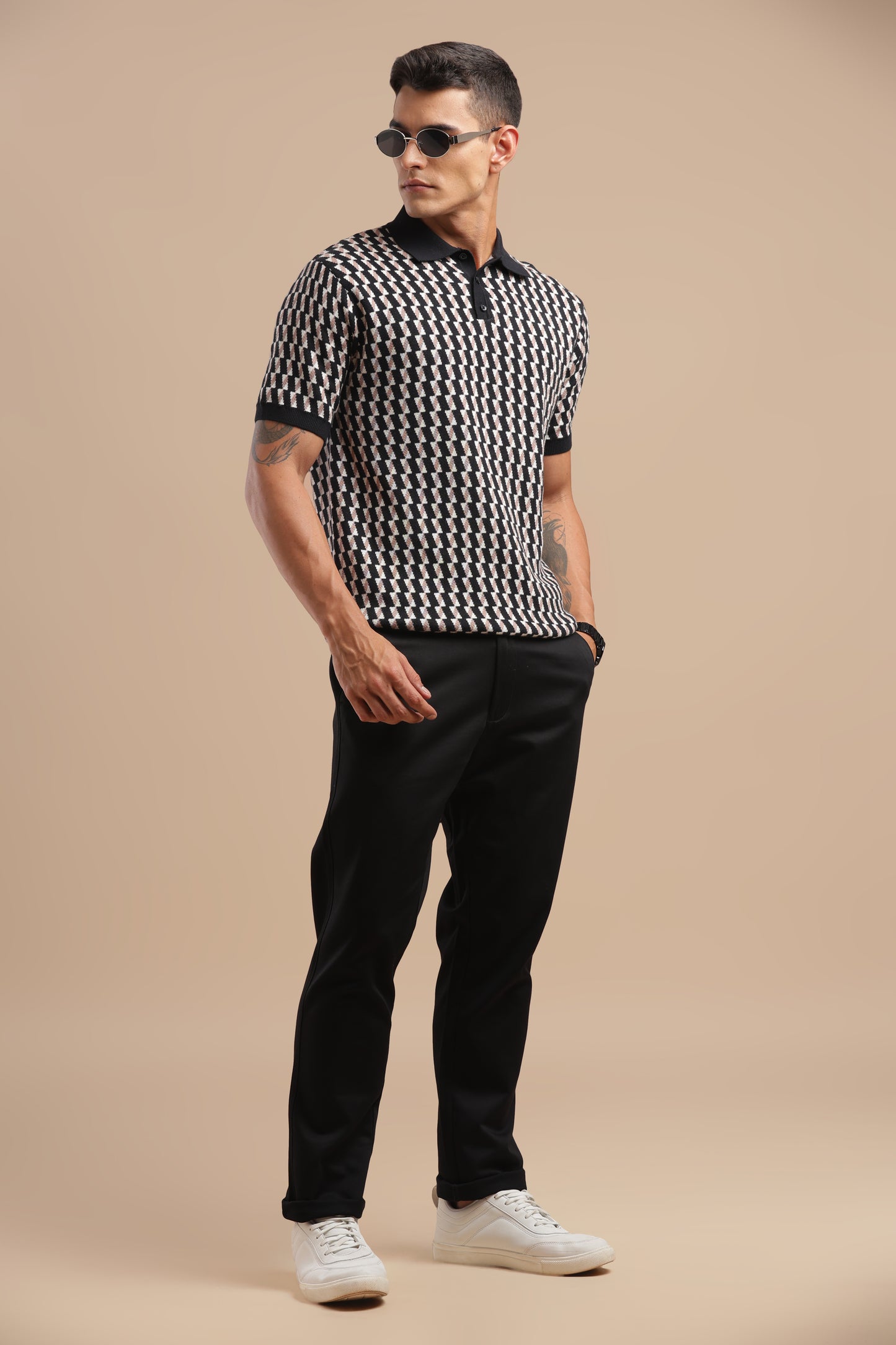 Men’s Black Cotton Chinos