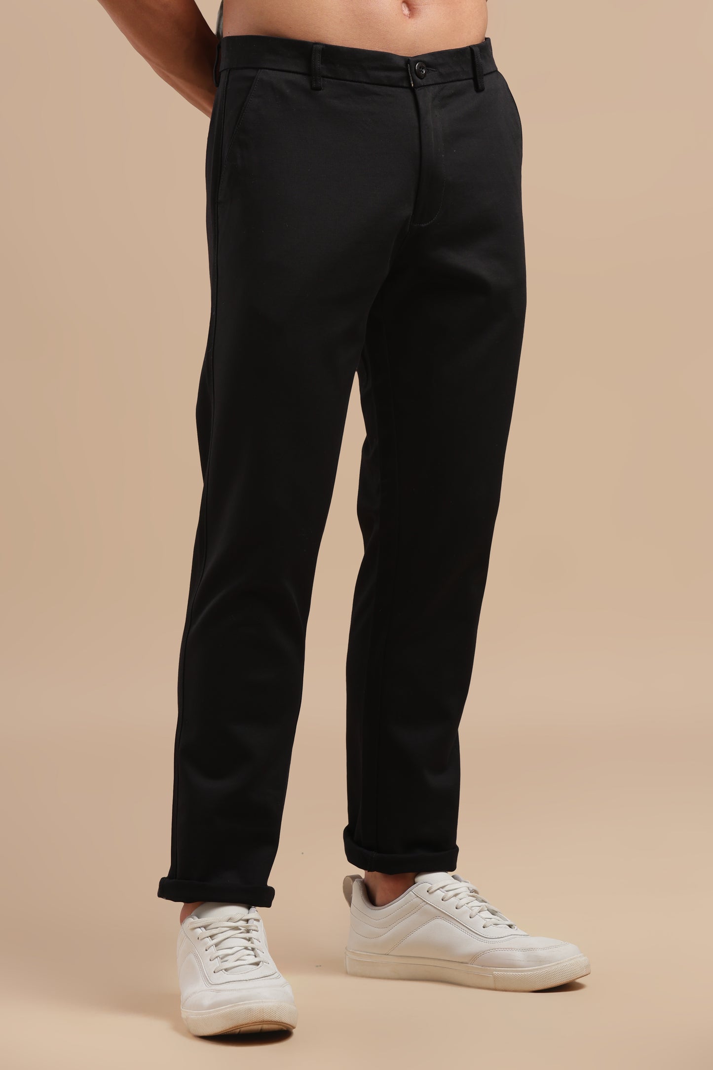 Men’s Black Cotton Chinos