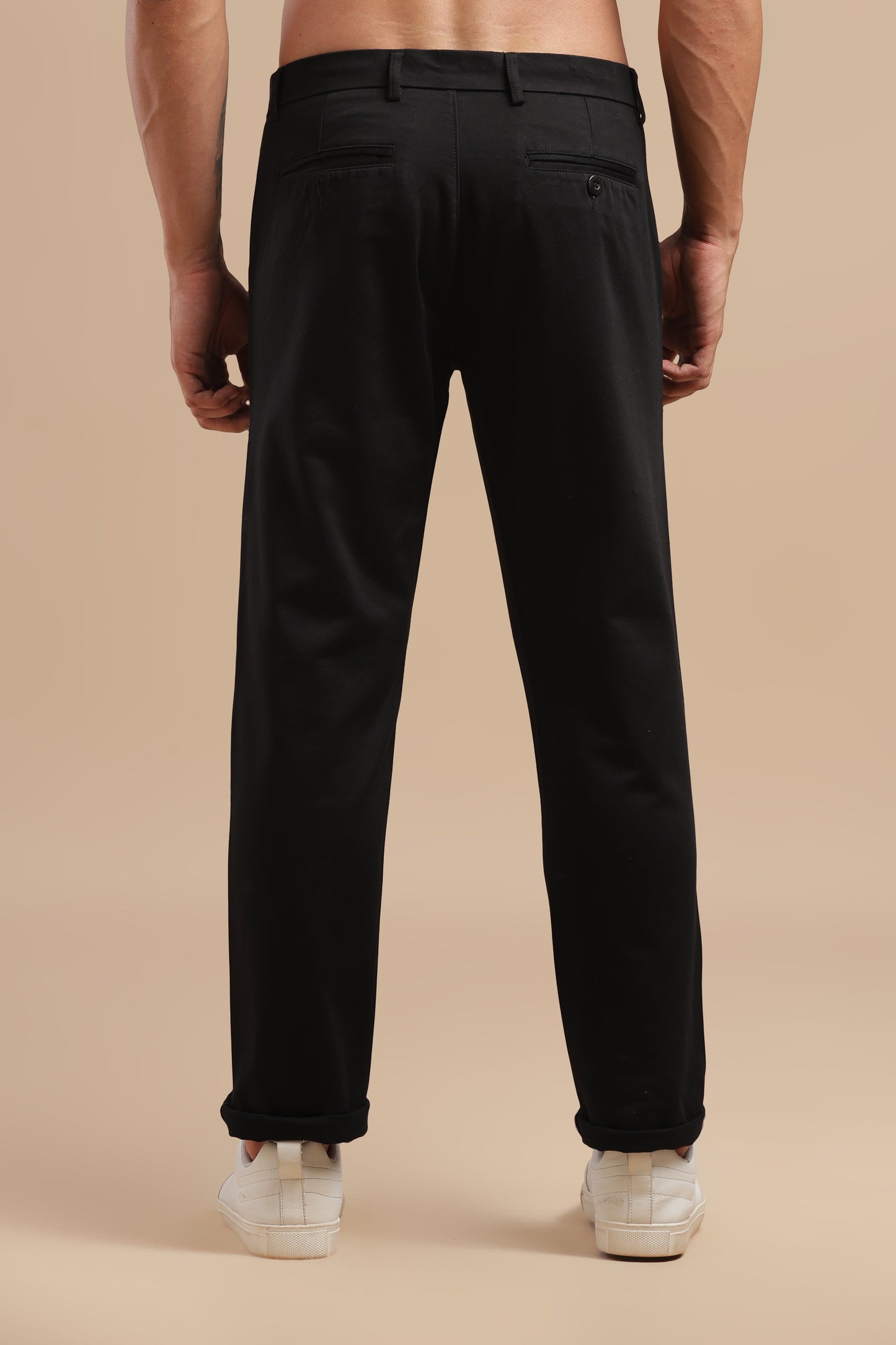 Men’s Black Cotton Chinos