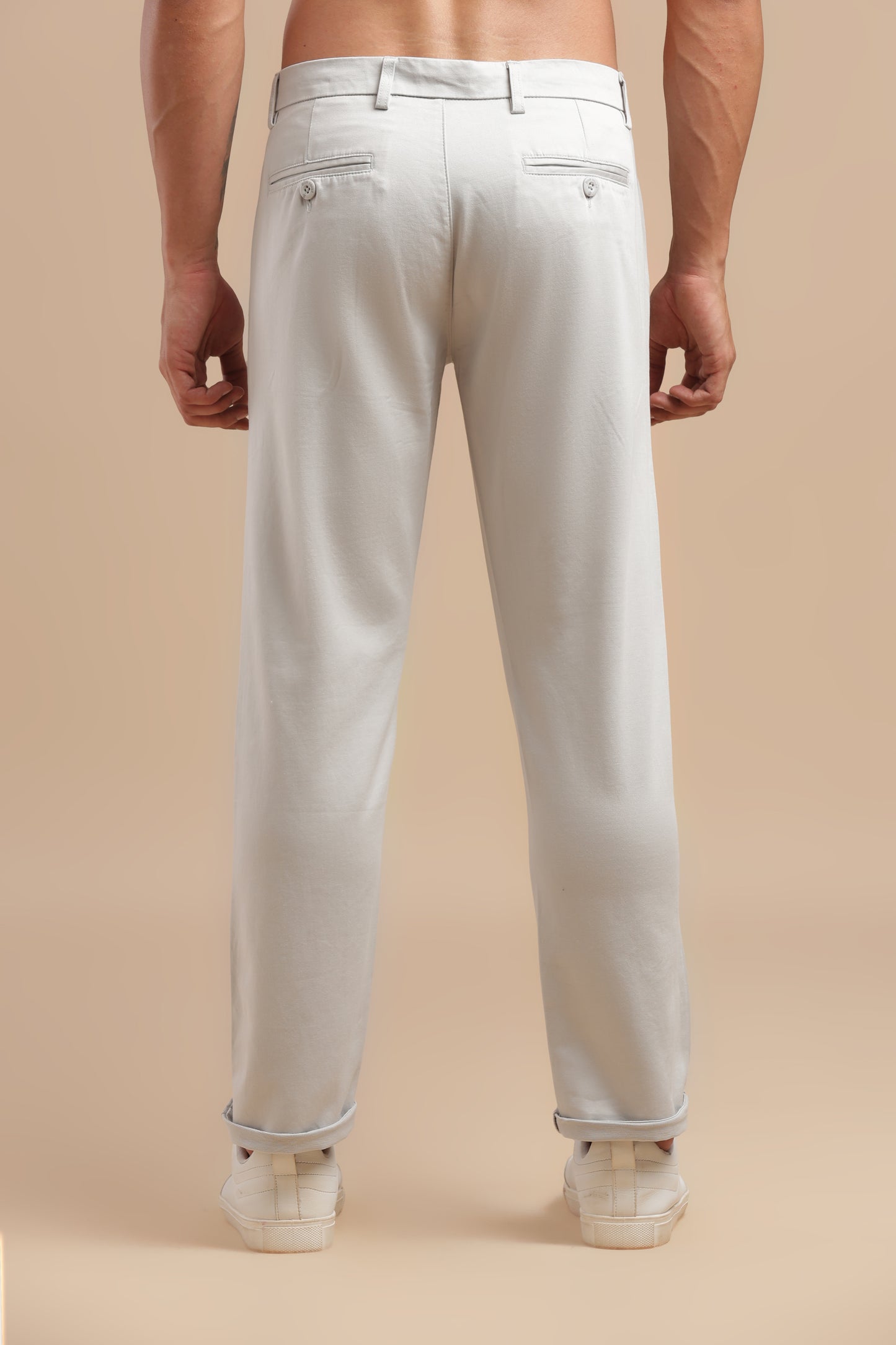 Men’s Light Grey Cotton Chinos