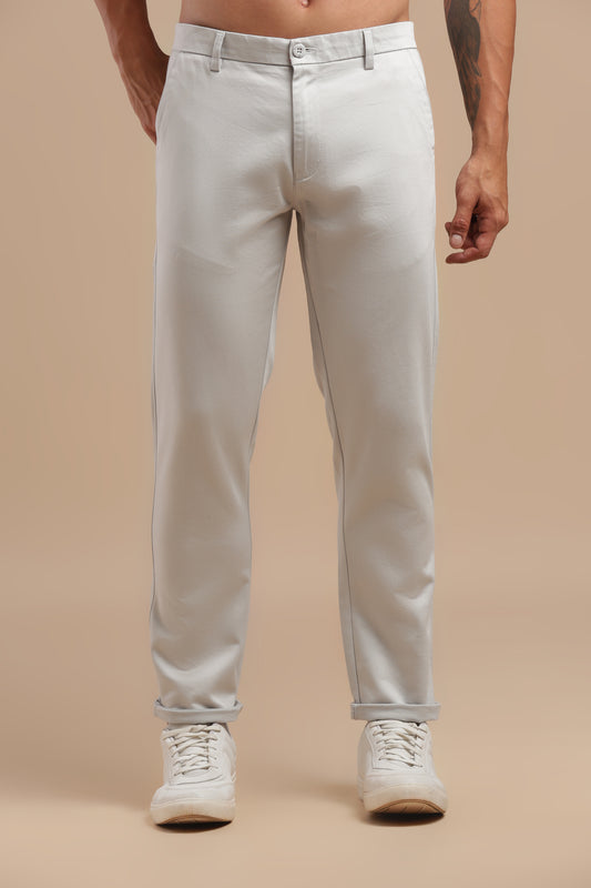 Men’s Light Grey Cotton Chinos