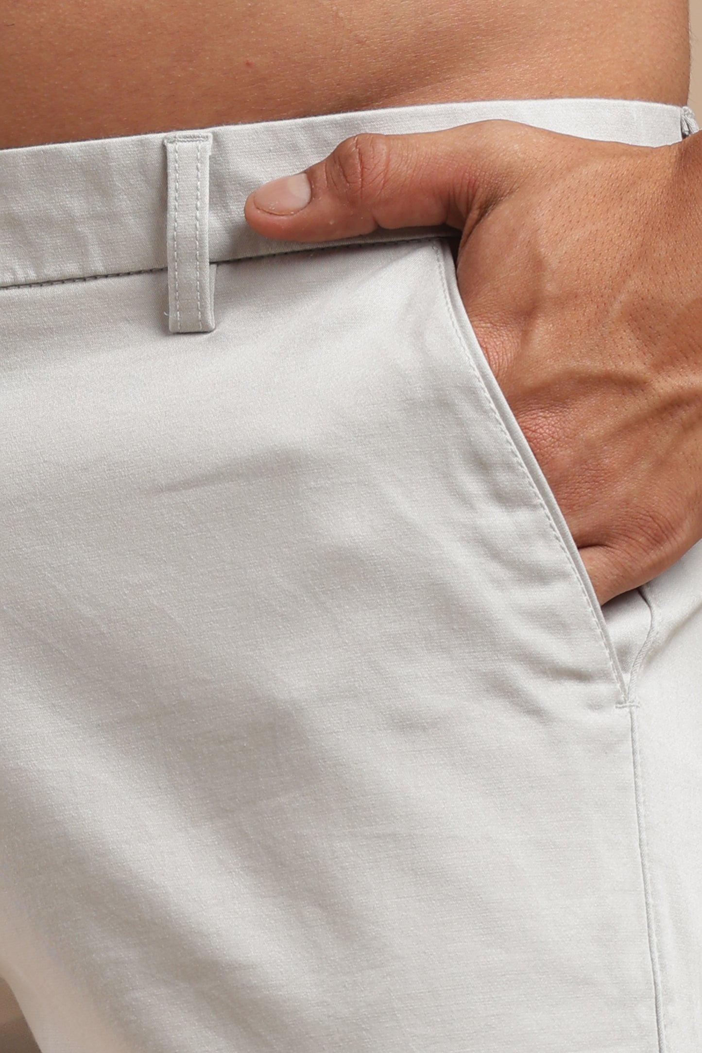 Men’s Light Grey Cotton Chinos