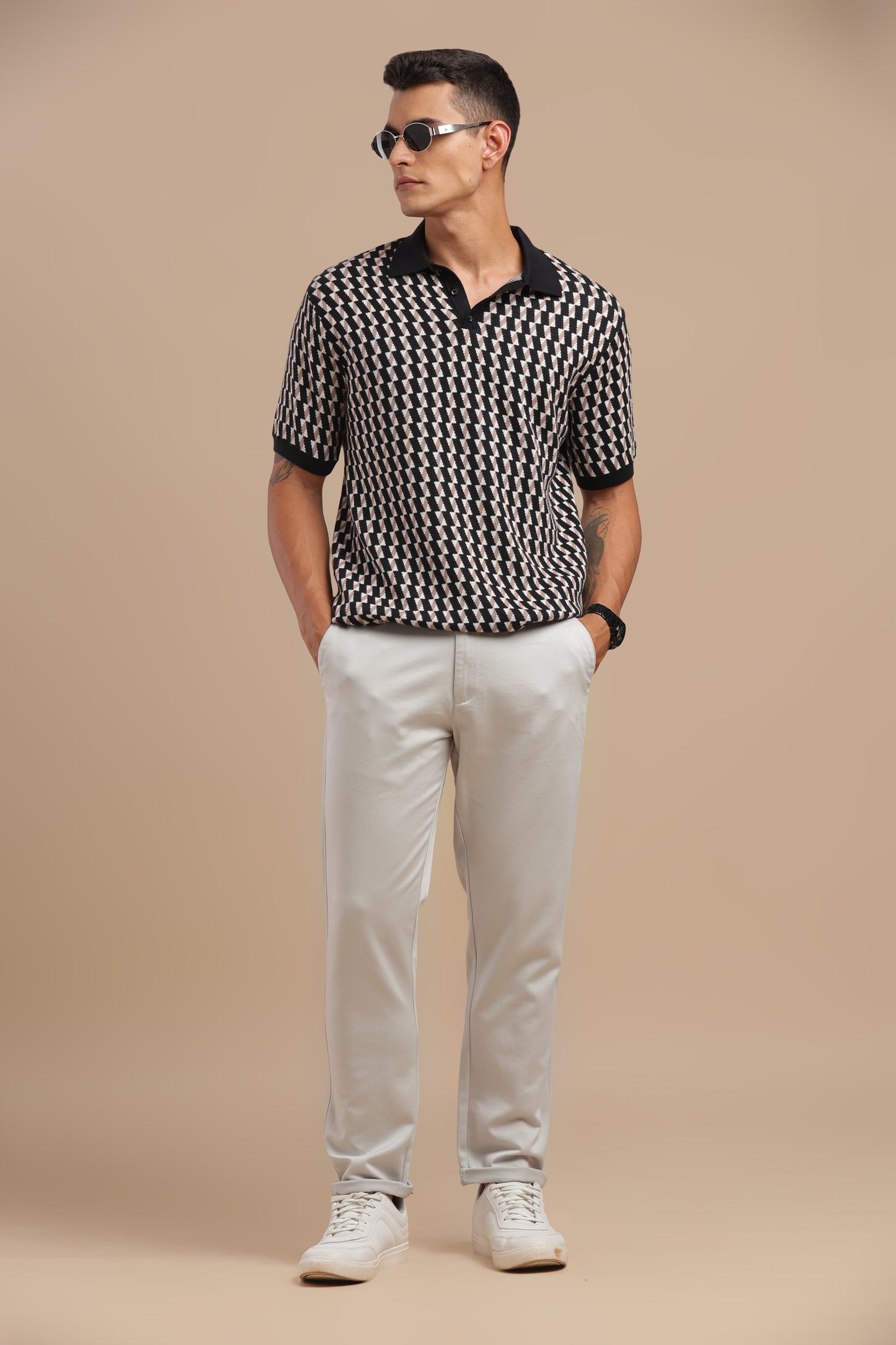 Men’s Light Grey Cotton Chinos