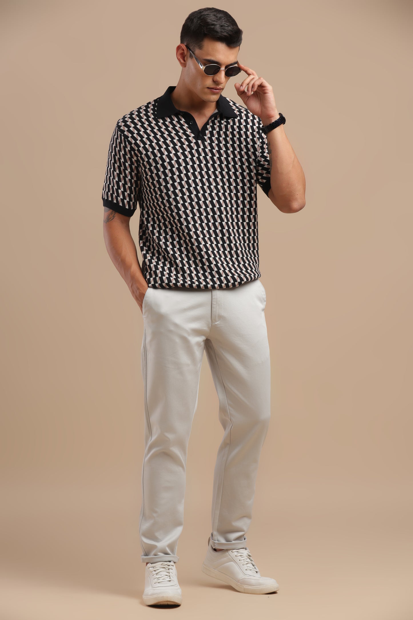 Men’s Light Grey Cotton Chinos