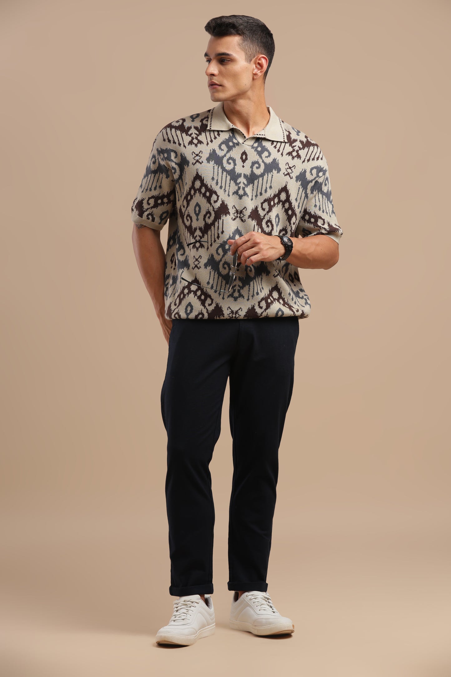 Men’s Navy Blue Linen Drawstring Pants