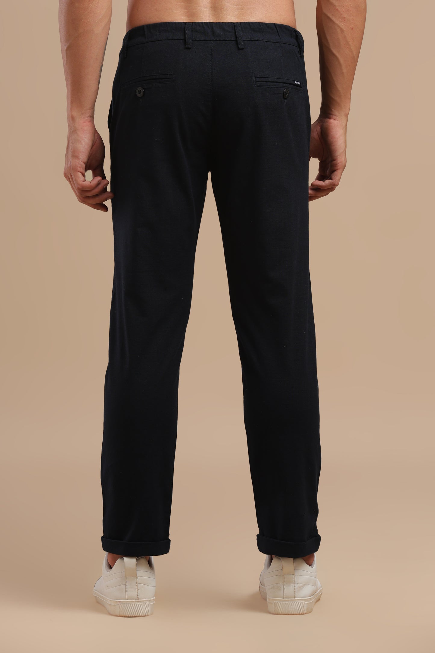 Men’s Navy Blue Linen Drawstring Pants