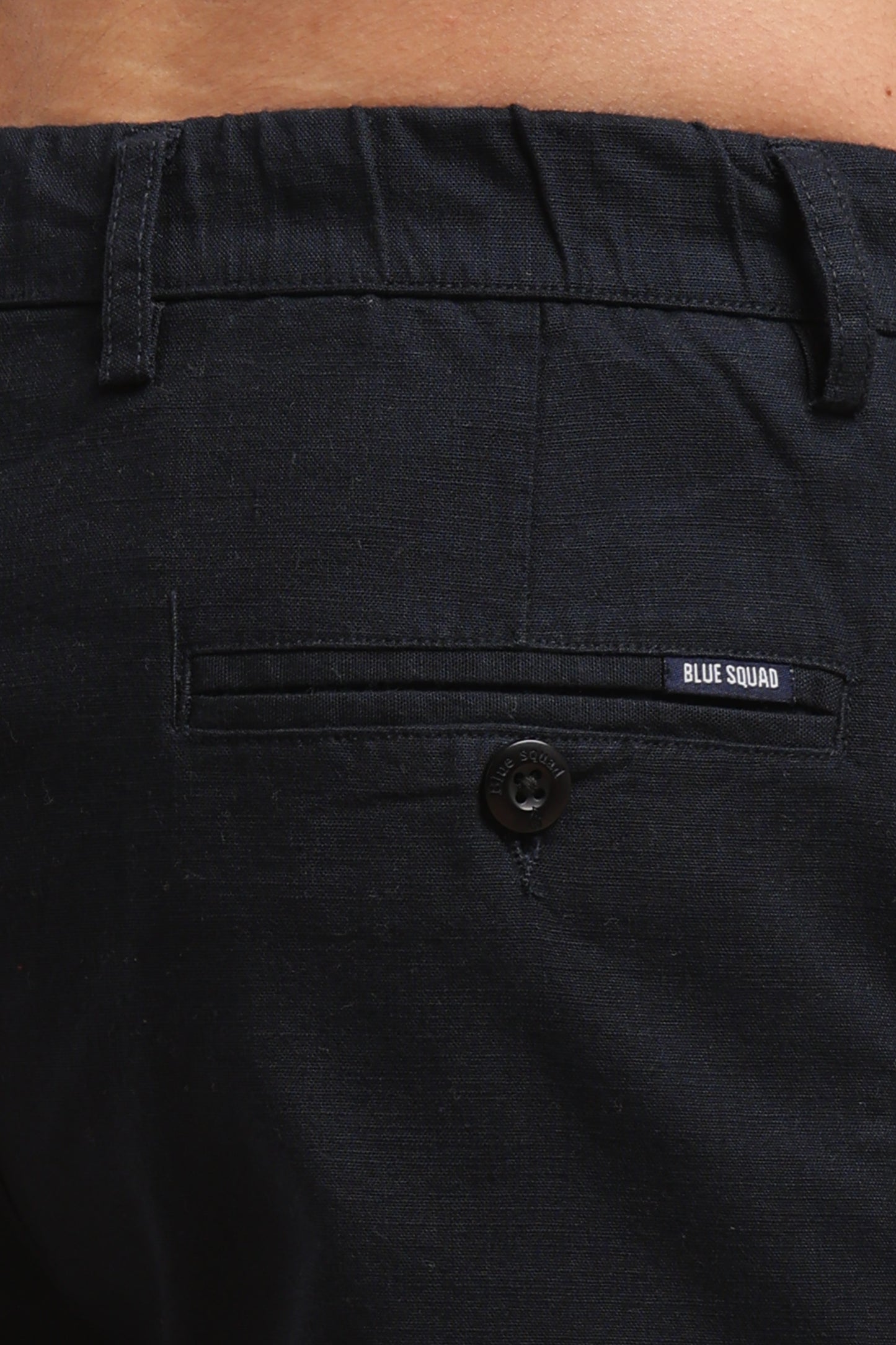 Men’s Navy Blue Linen Drawstring Pants