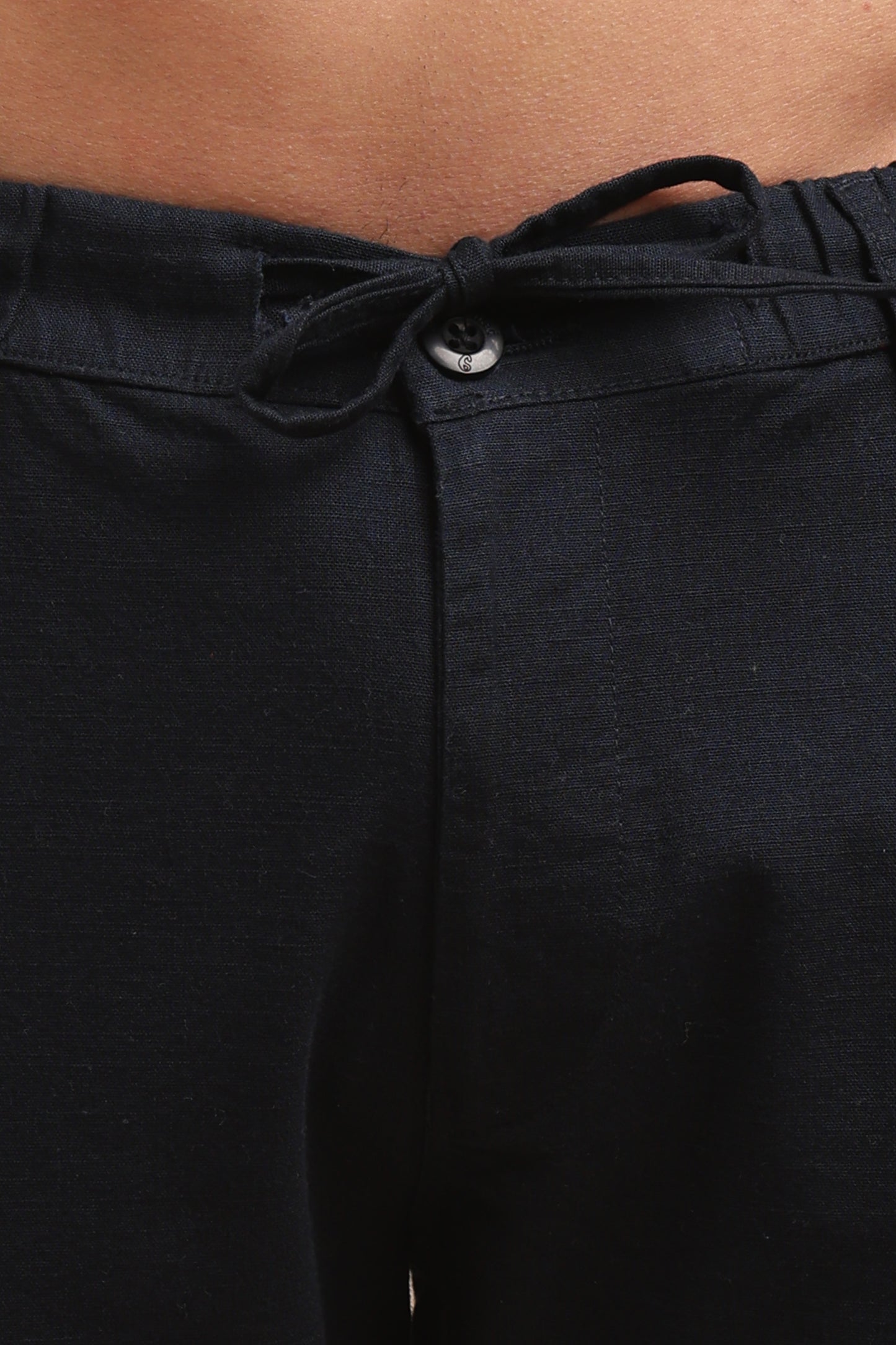 Men’s Navy Blue Linen Drawstring Pants