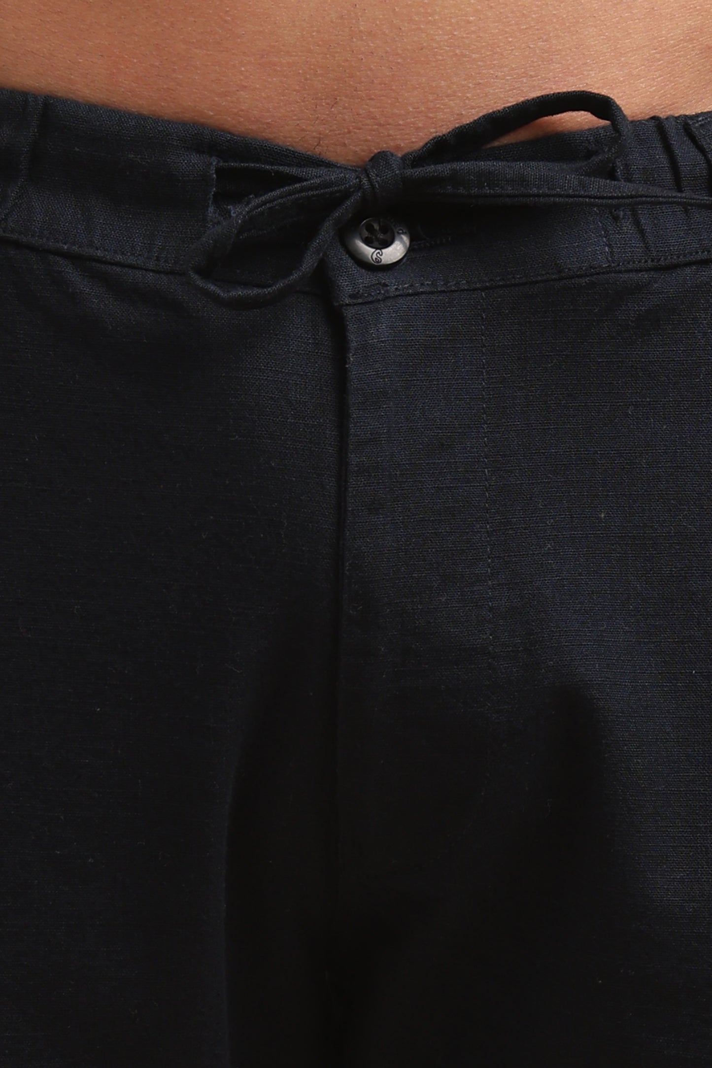 Men’s Navy Blue Linen Drawstring Pants