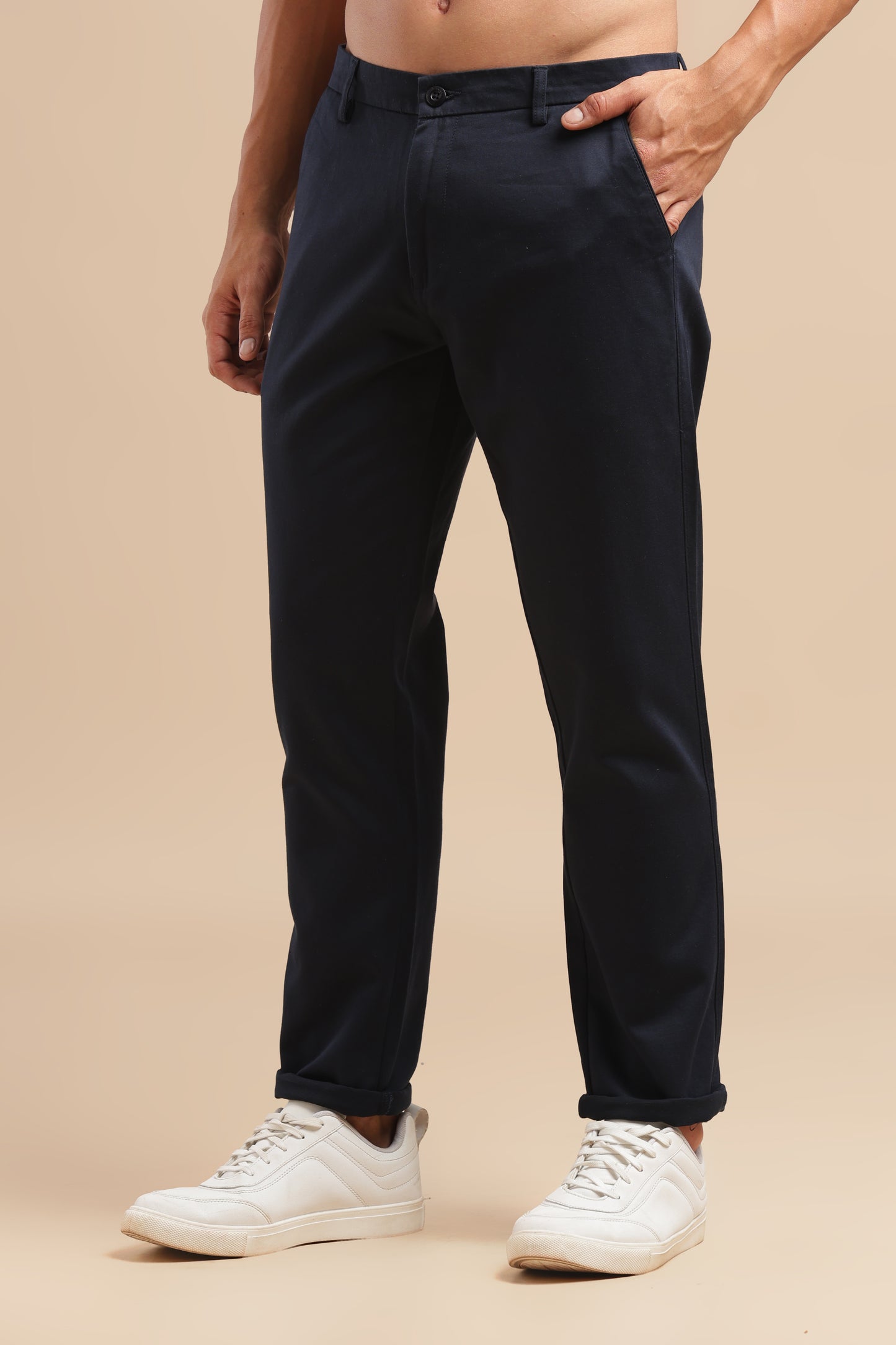 Men’s Navy Blue Cotton Chinos