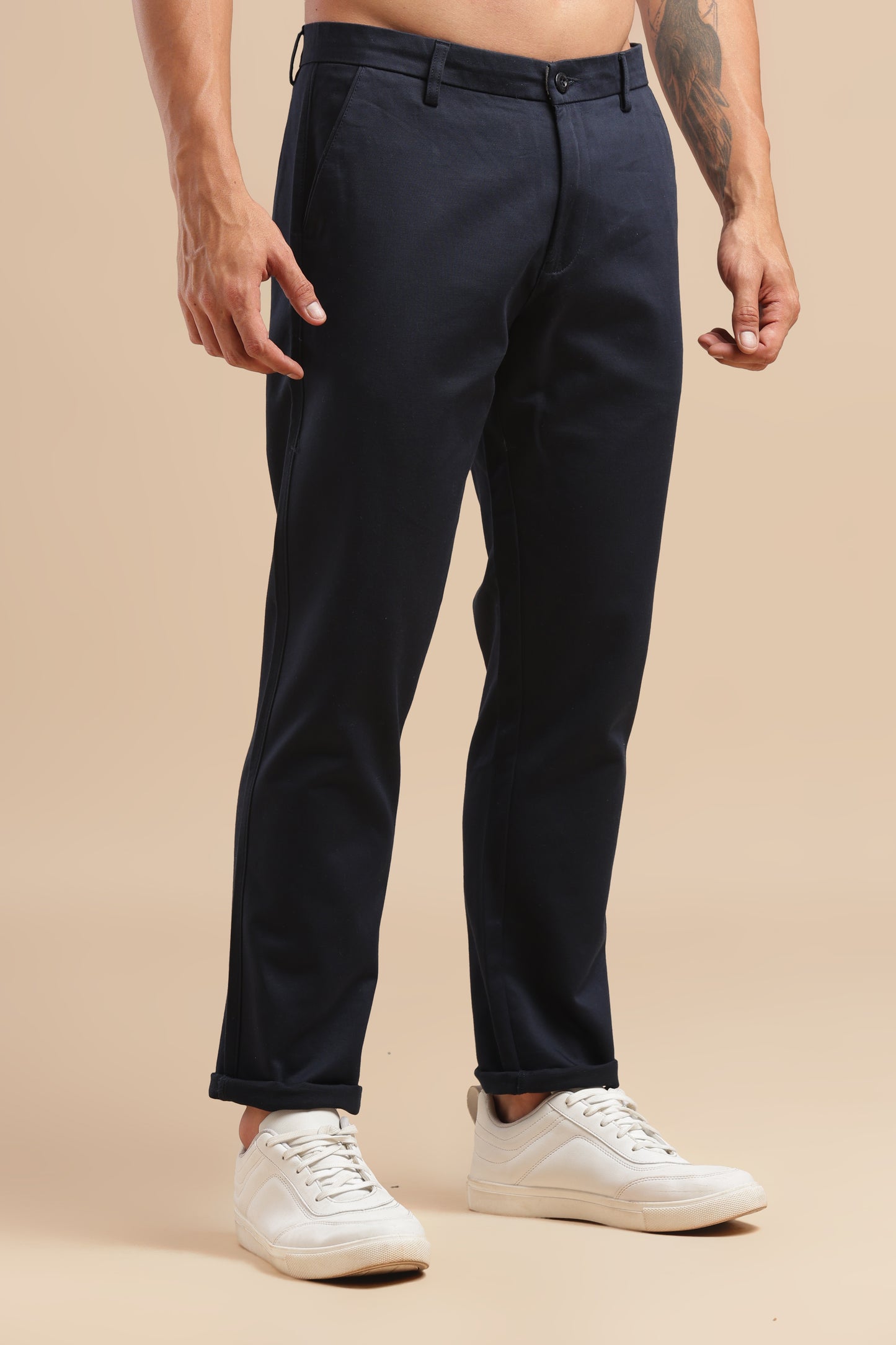 Men’s Navy Blue Cotton Chinos
