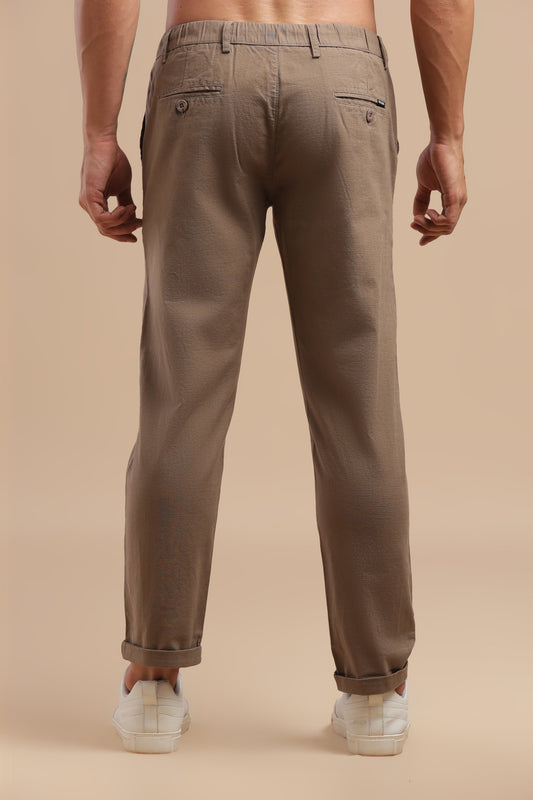 Men’s Brown Pure Linen Pants