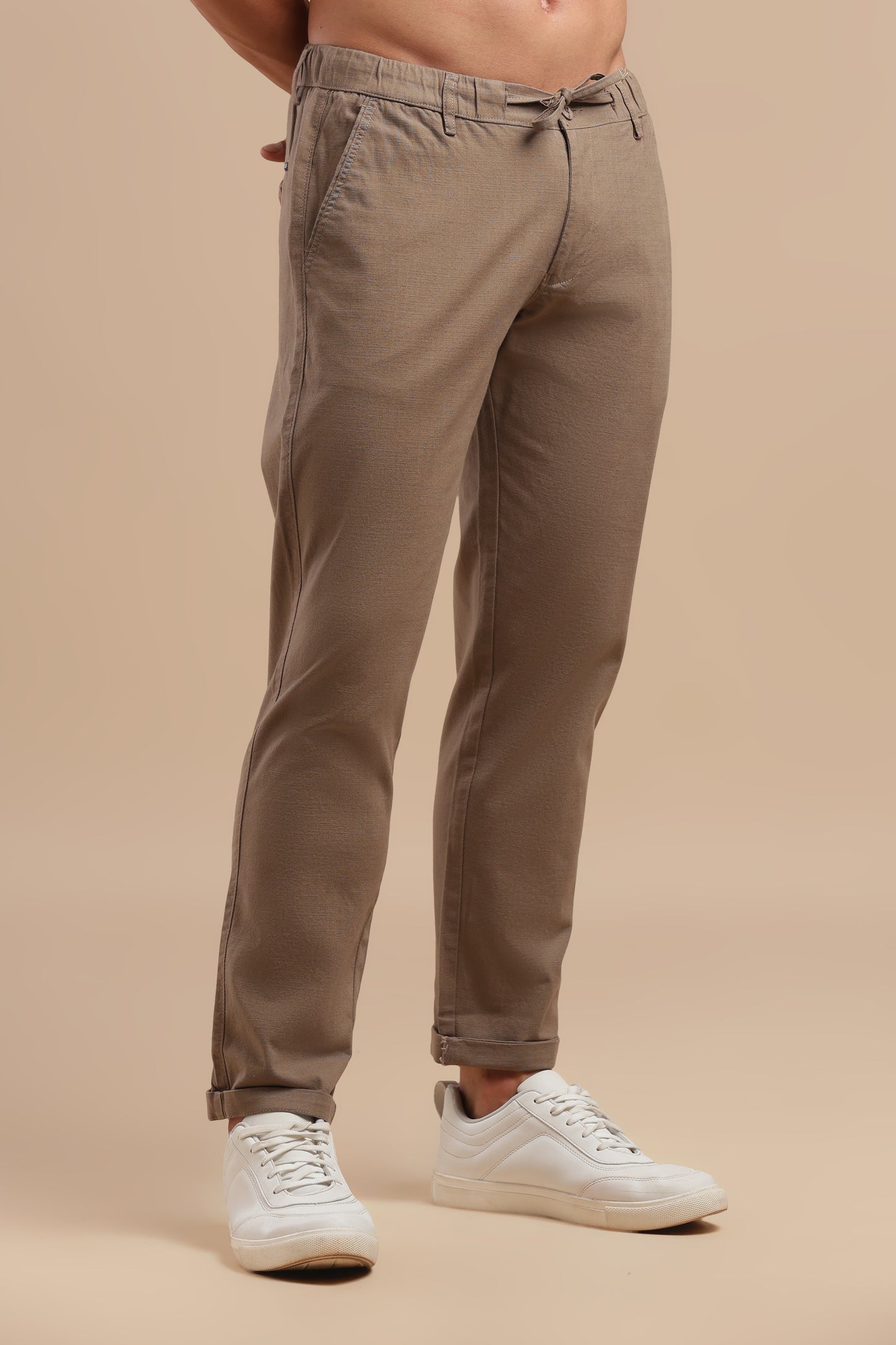 Men’s Brown Pure Linen Pants